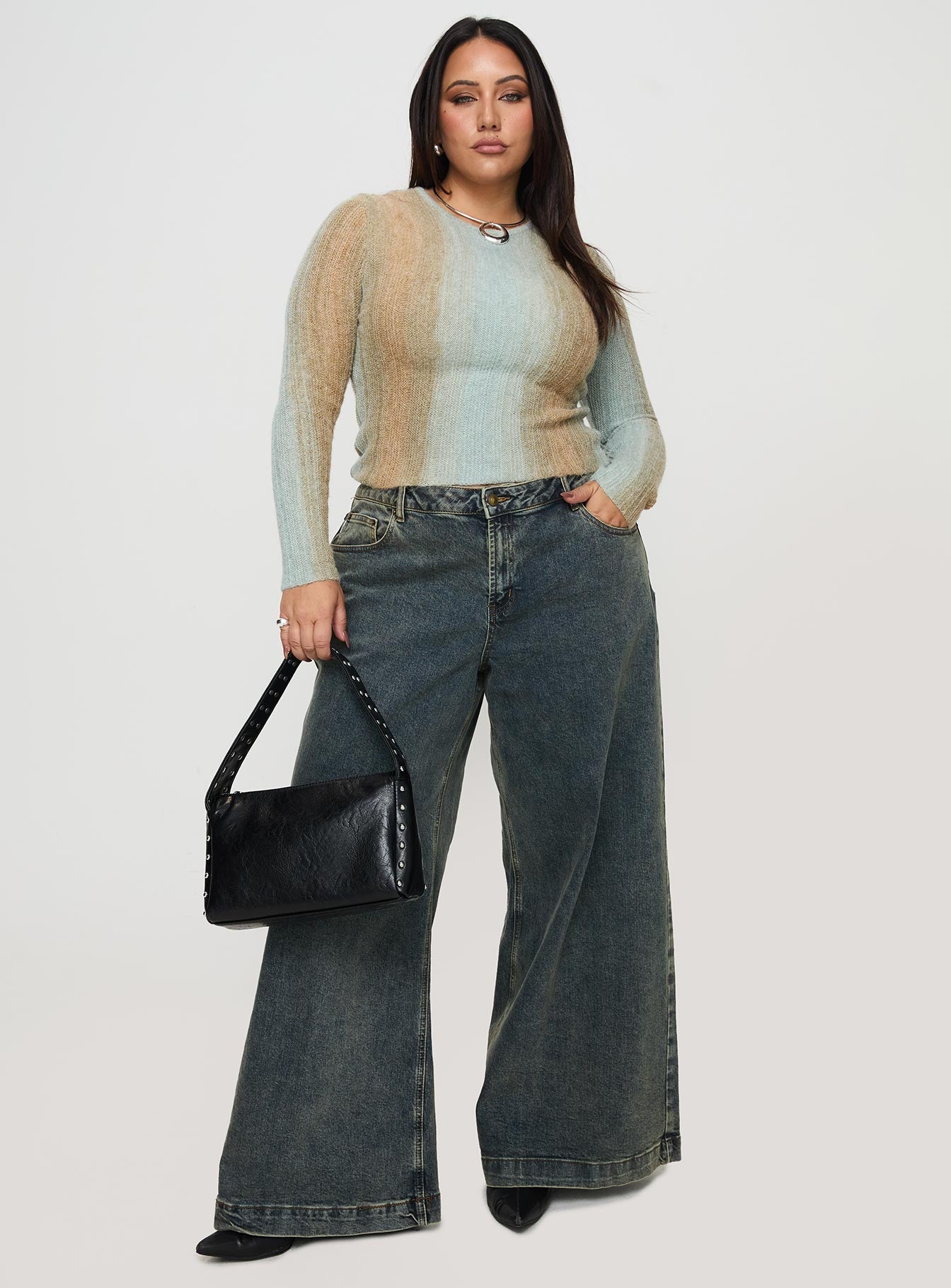 Cardenas Long Sleeve Top Green Curve