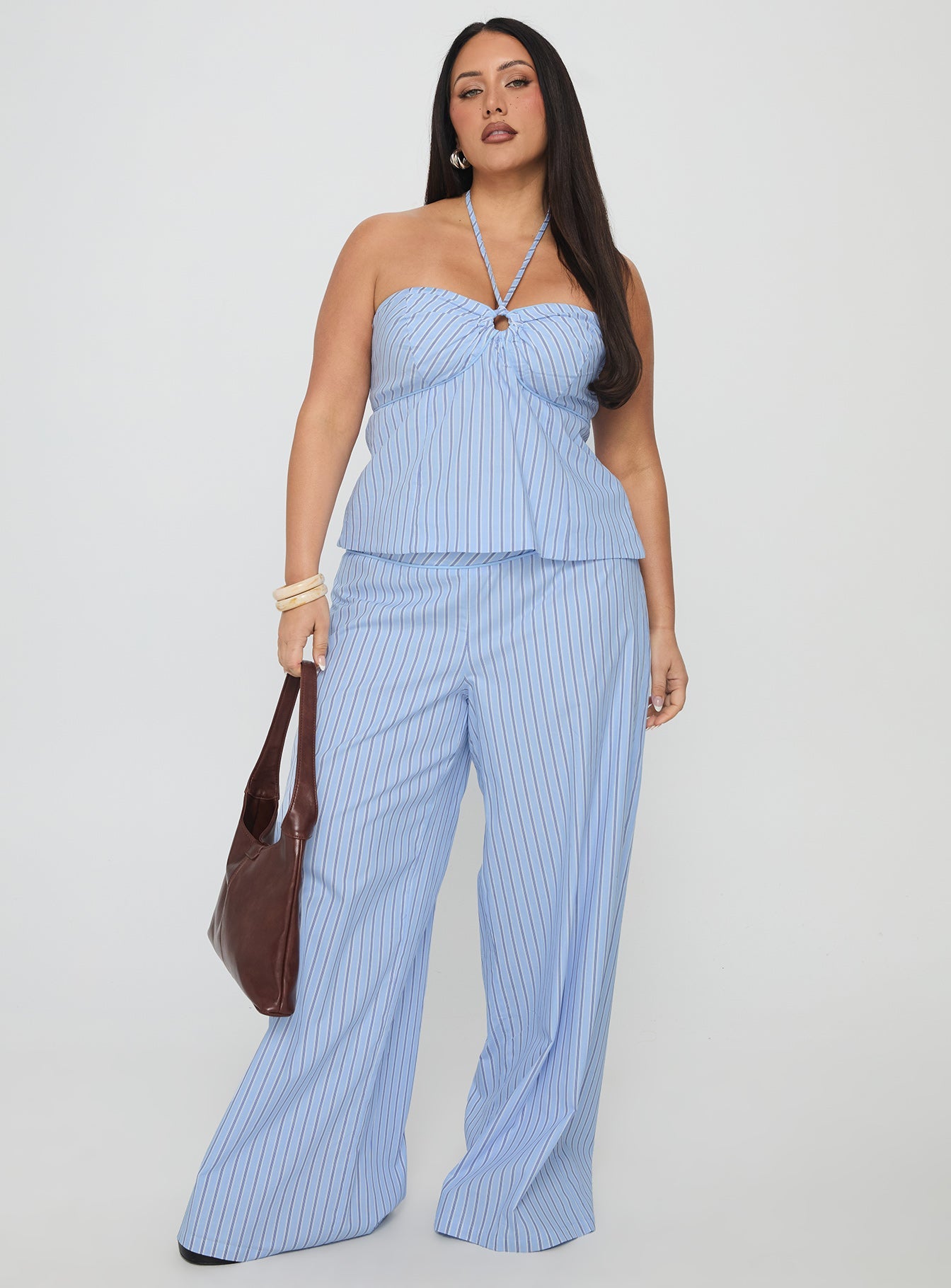 Sofea Mid Rise Pant Blue Stripe Curve