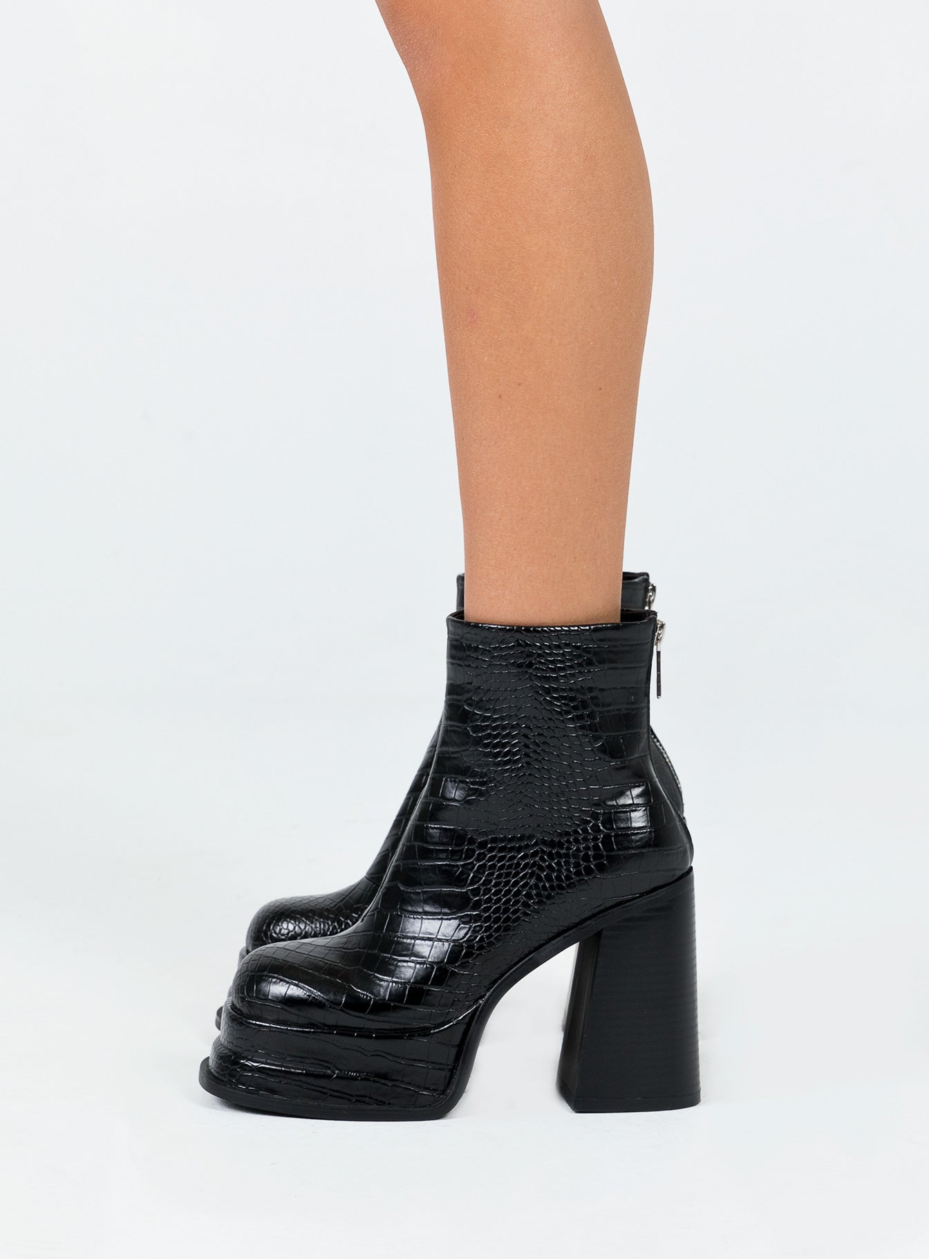 Benon Platform Ankle Boots Black