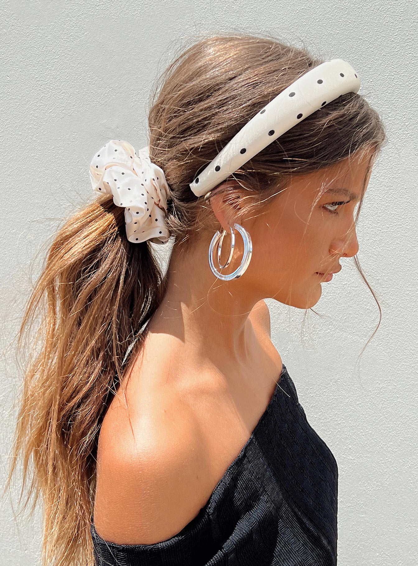 Hughes Scrunchie & Headband Cream