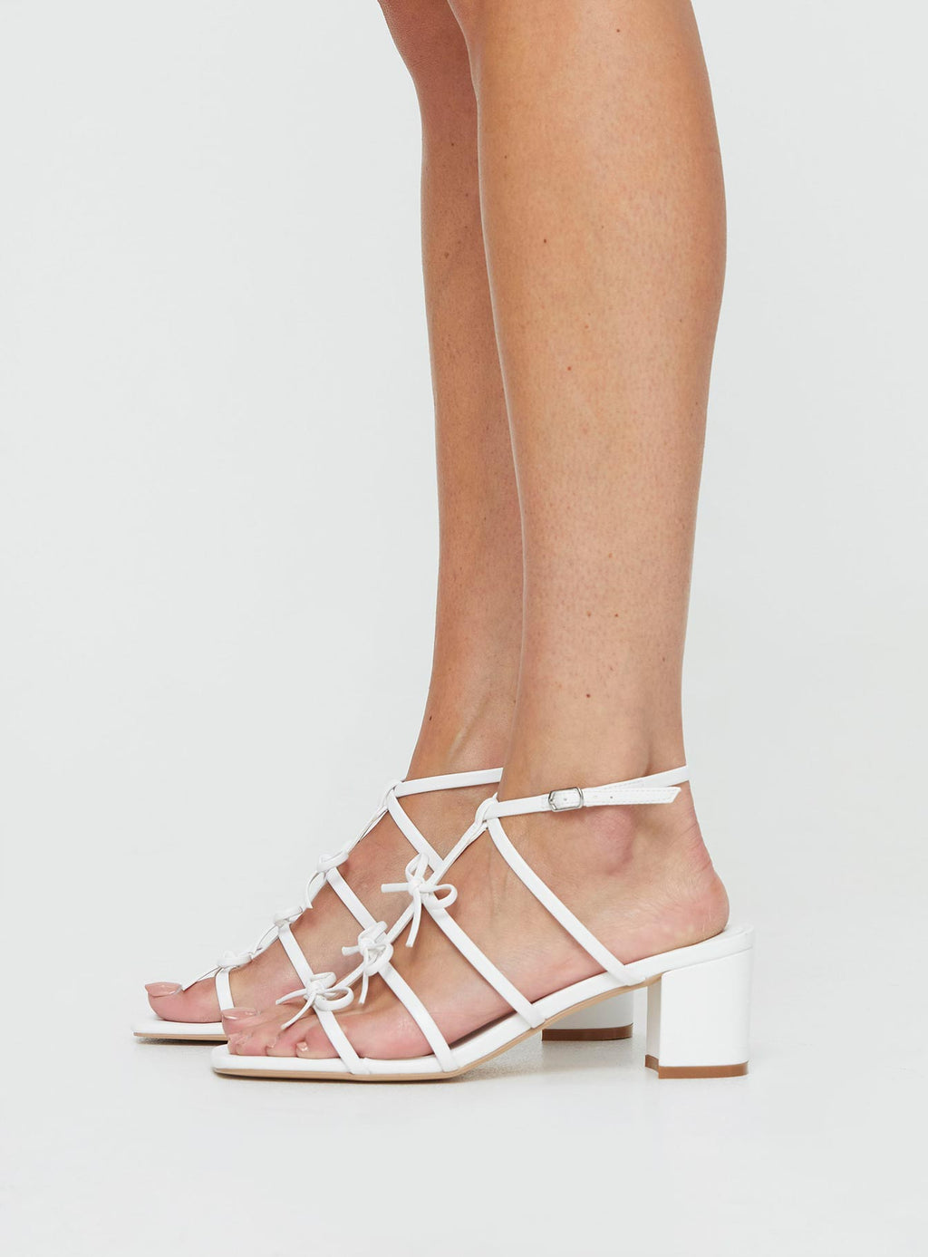 Donna Bow Heels White