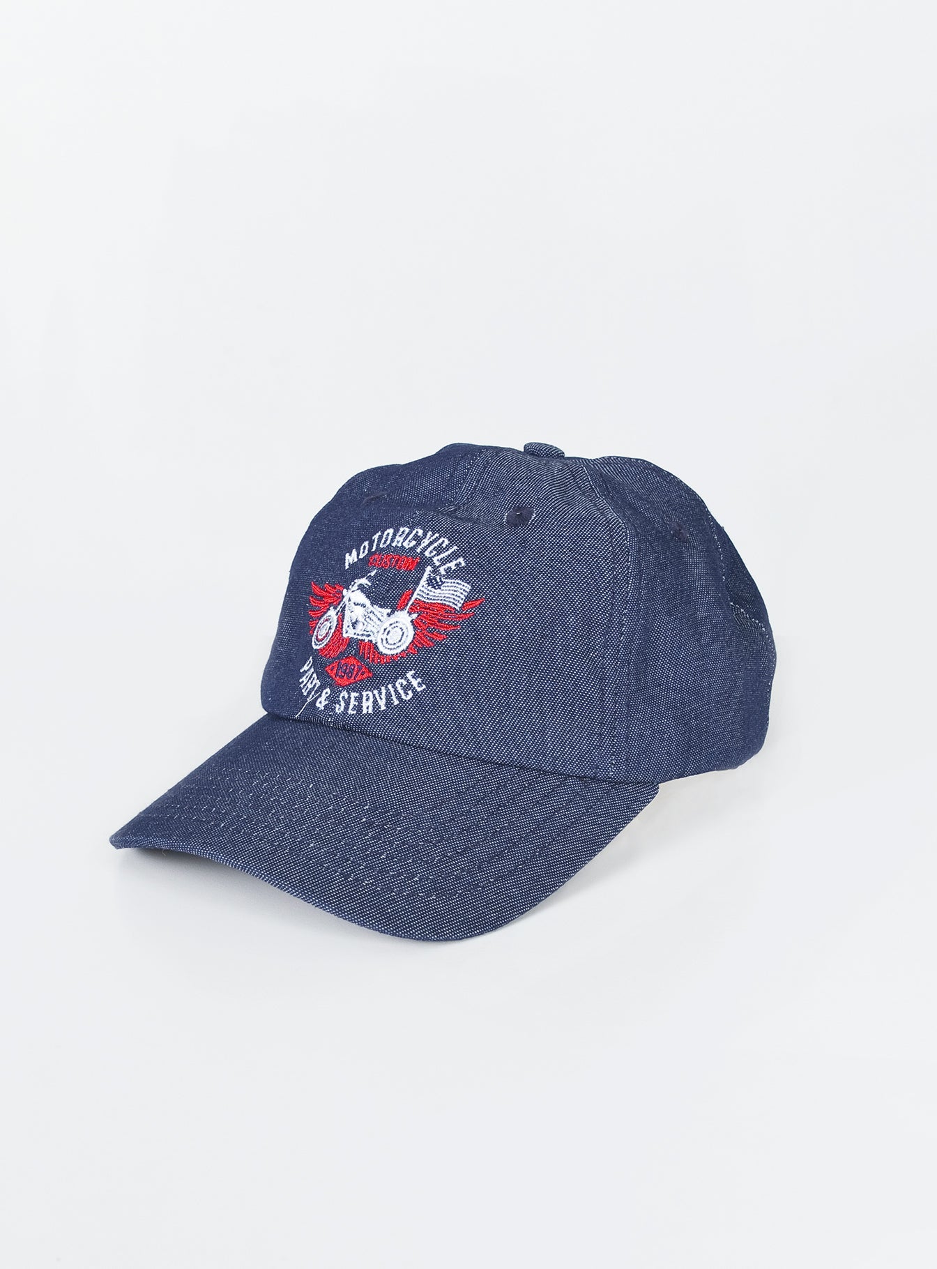 Oritz Motorcycle Dad Cap Dark Denim