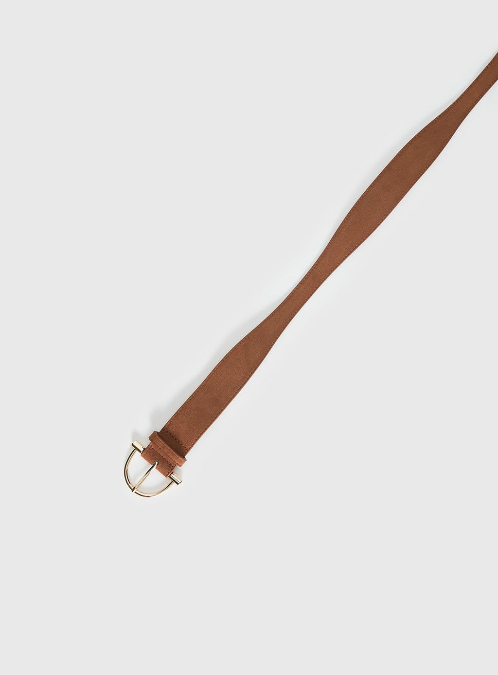 Runey Faux Suede Belt Brown / Gold