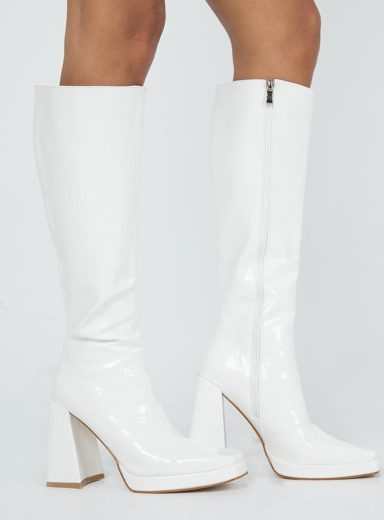 Montgomery Boot White Croc