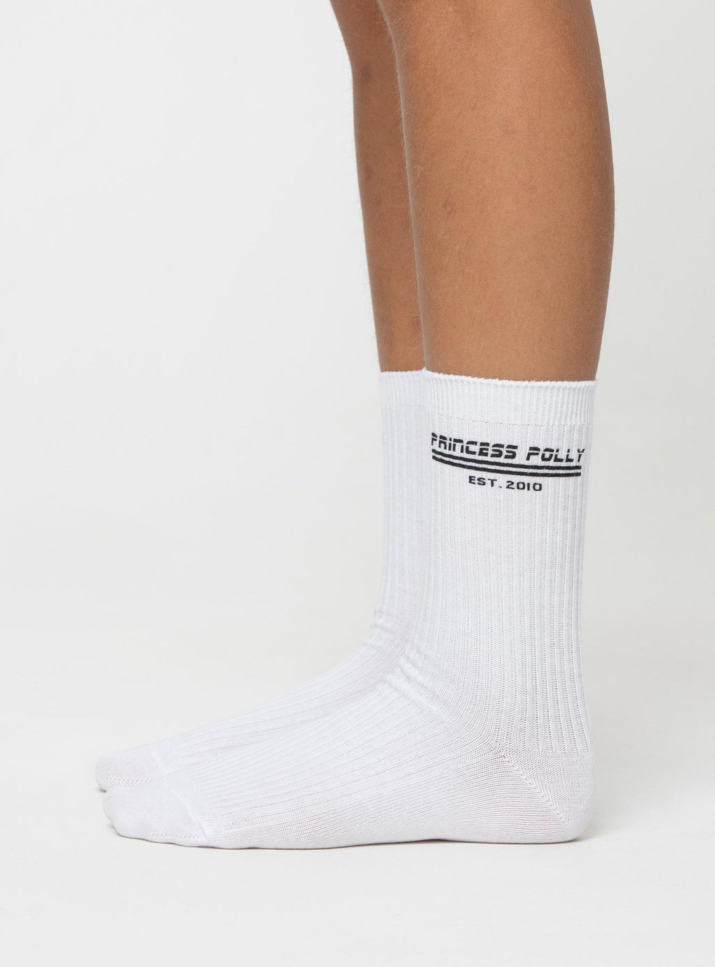 Princess Polly Crew Socks White / Black