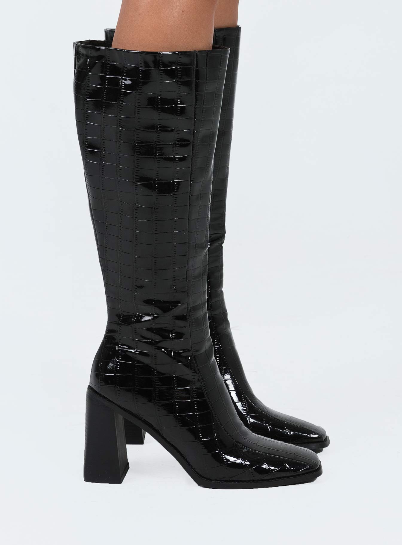 Jessa Boots Black Croc