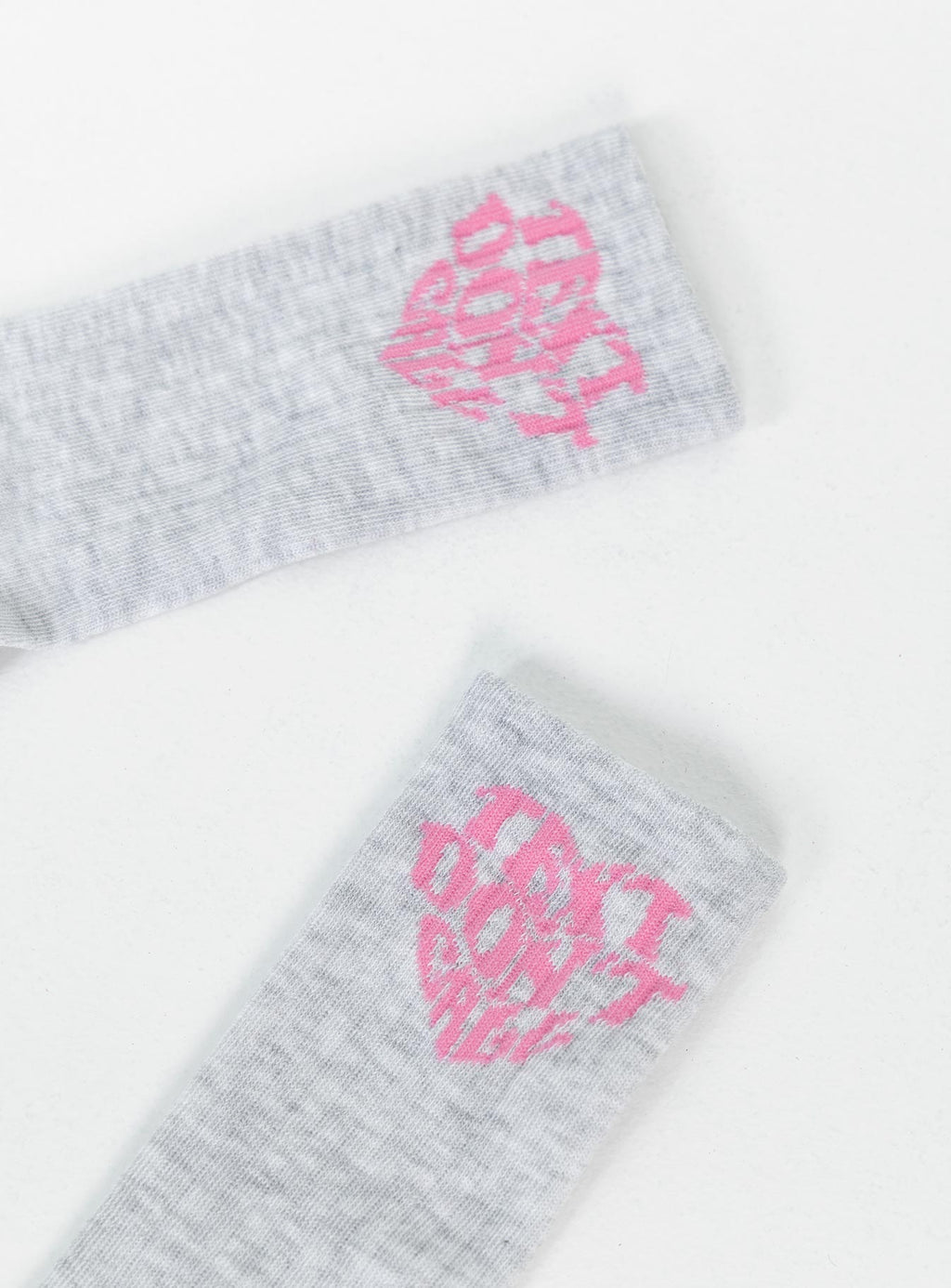 Text Don't Call Socks Grey / Pink
