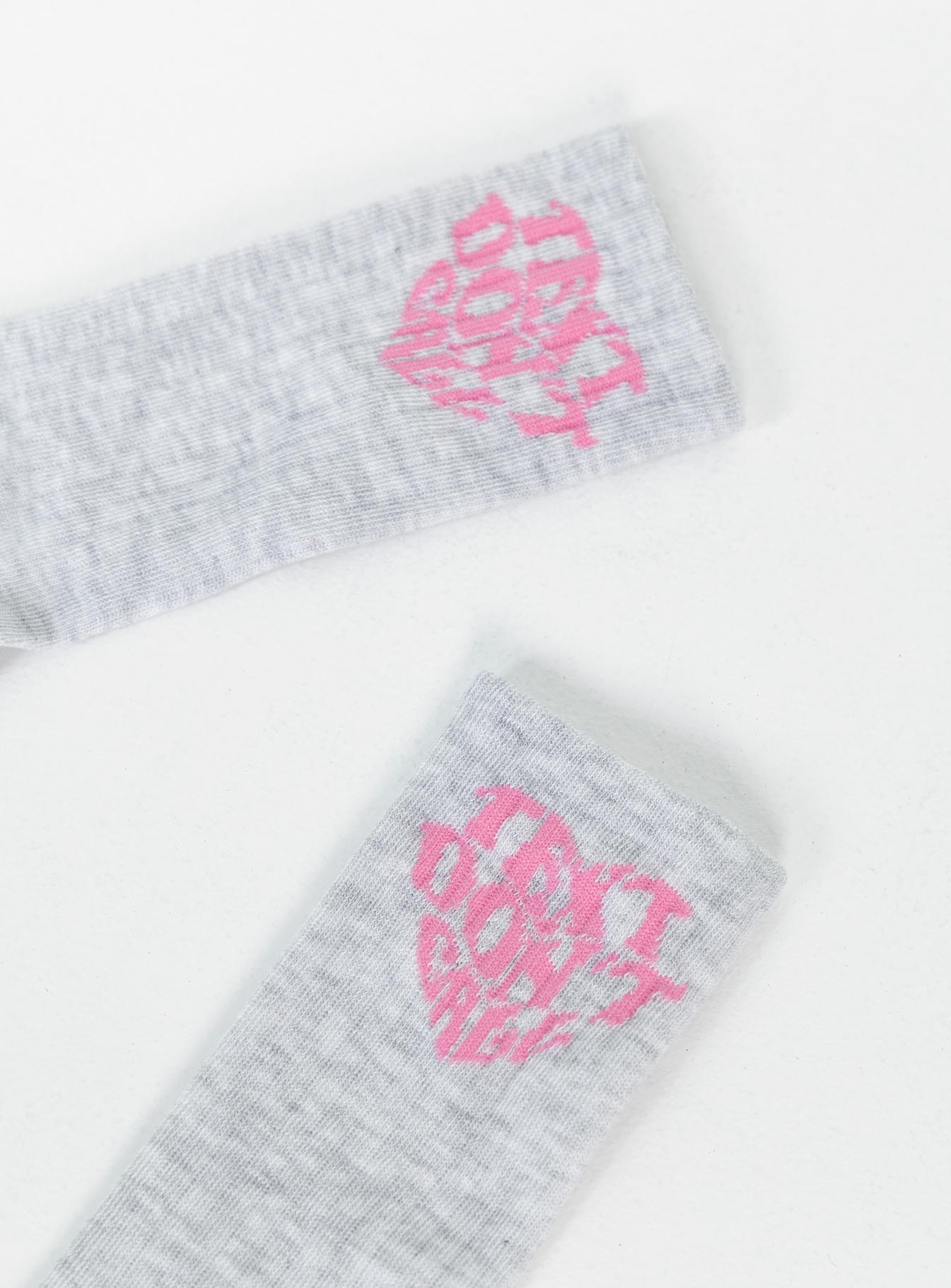 Text Don't Call Socks Grey / Pink