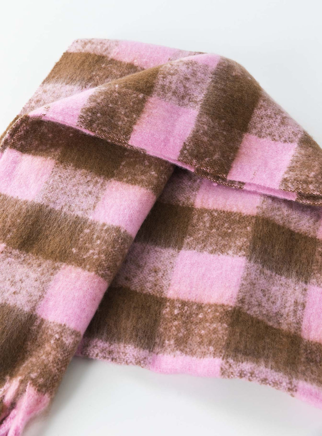 Piero Check Scarf Pink / Brown