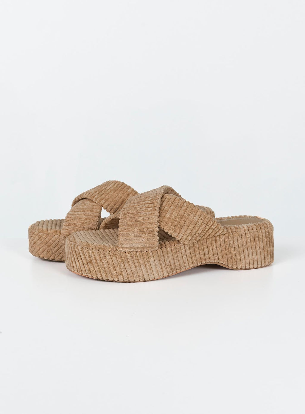 Kora Corduroy Sandals Beige
