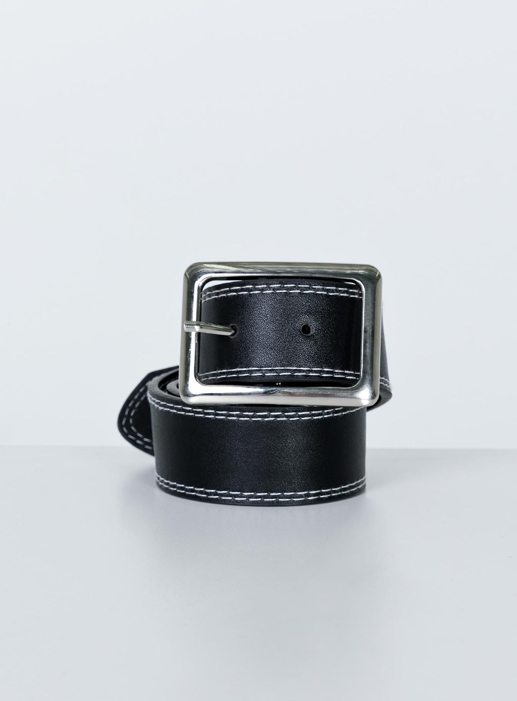 Sydney Contrast Stitch Belt Black