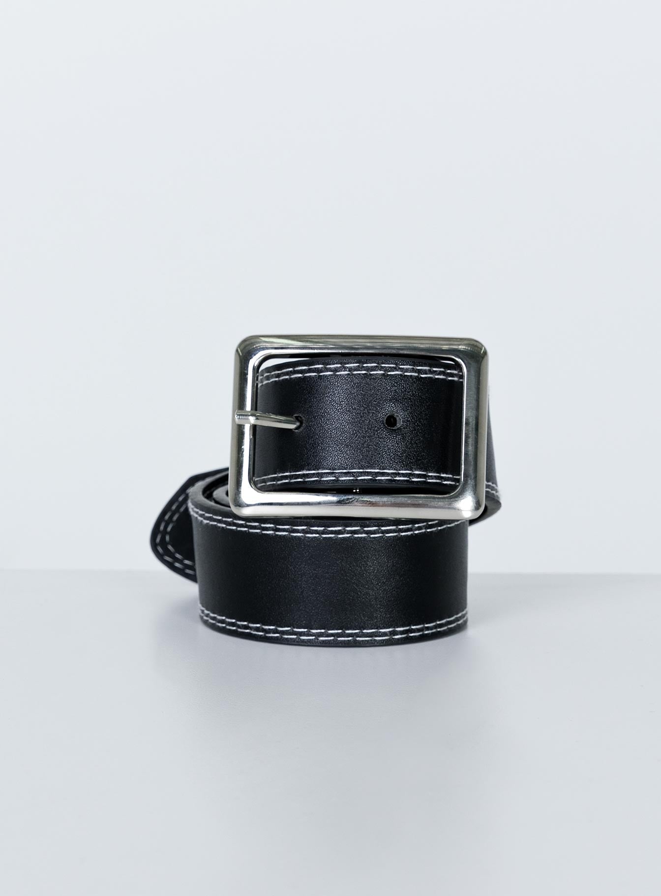 Sydney Contrast Stitch Belt Black