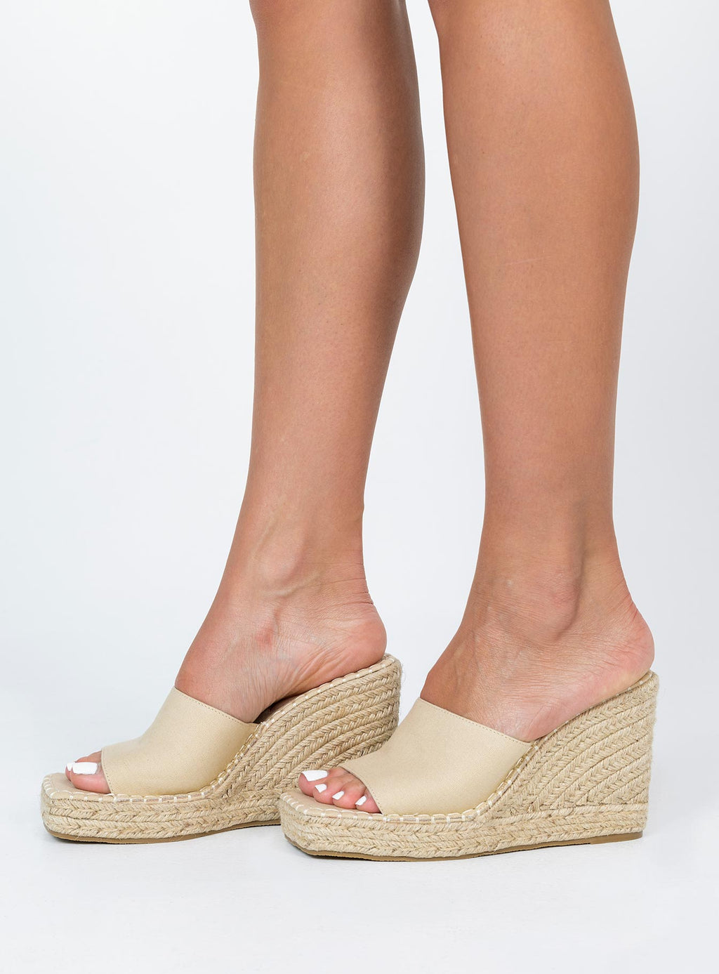 Bronte Wedged Heels Natural Canvas
