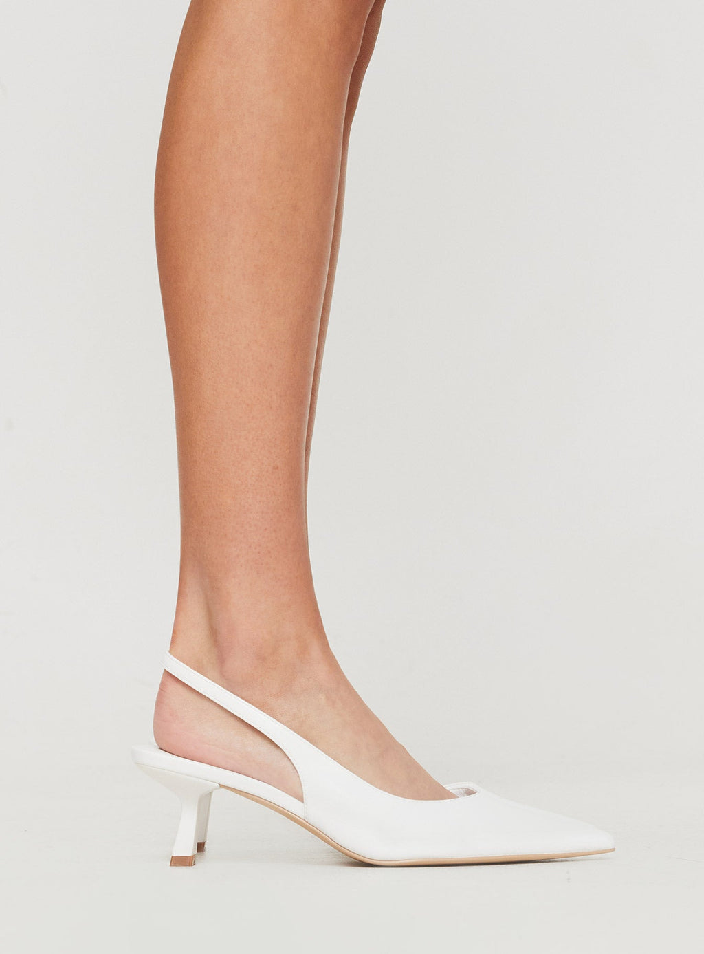Denalia Pointed Toe Heels White Matte