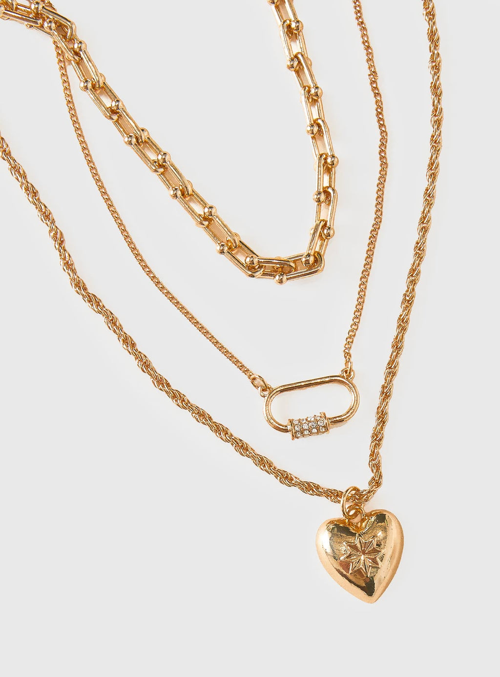 Double Date Layered Necklace Gold
