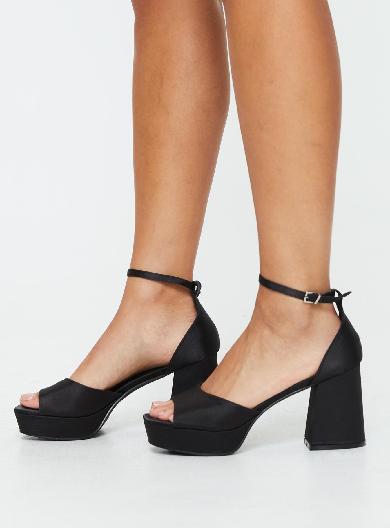 Therapy Ashton Heels Black Satin