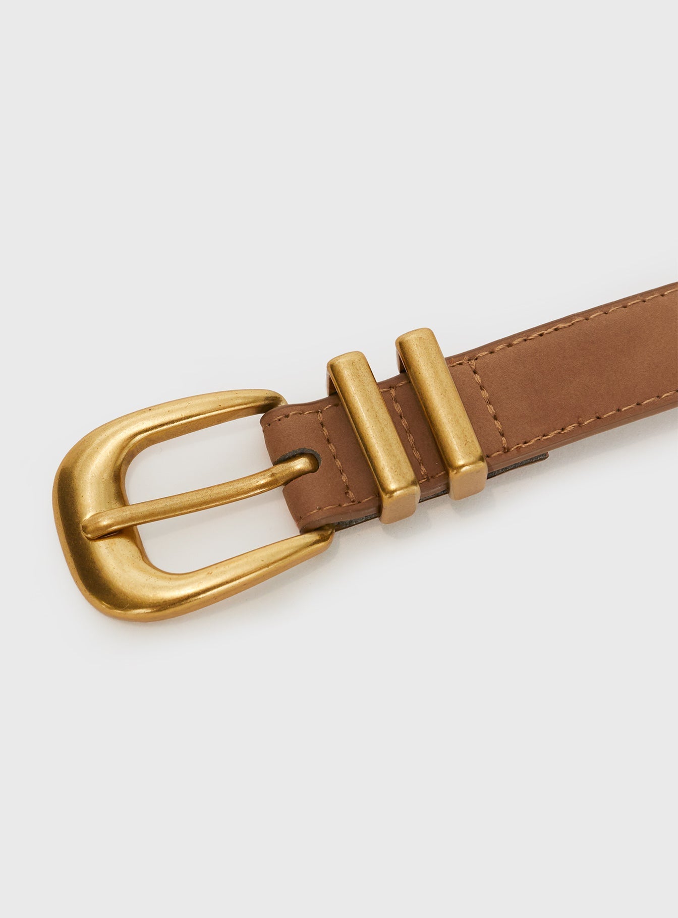 Duncani Faux Suede Belt Brown/Gold