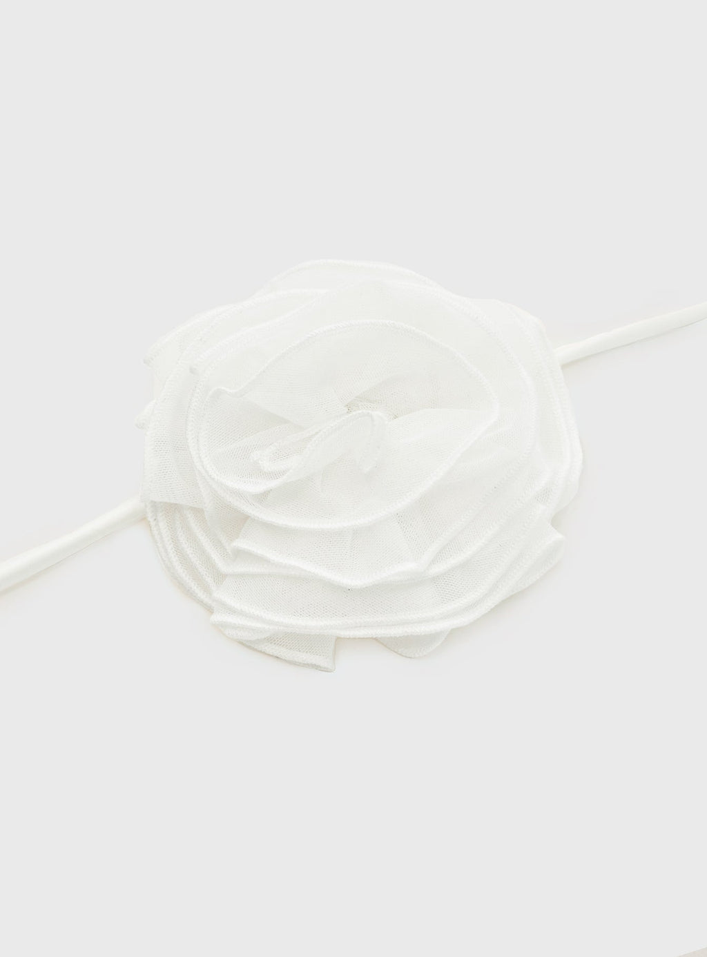 Shaey Flower Neck Tie White