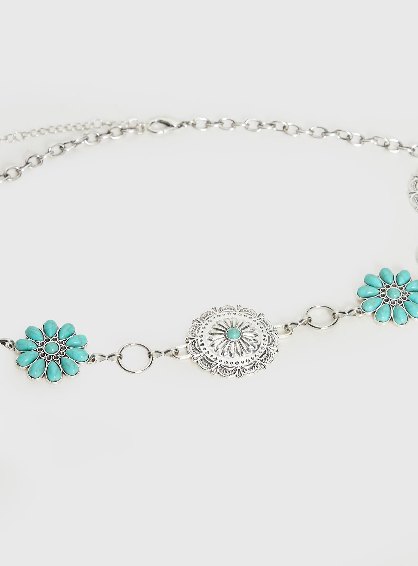 Like A Charm Chain Belt Silver / Blue