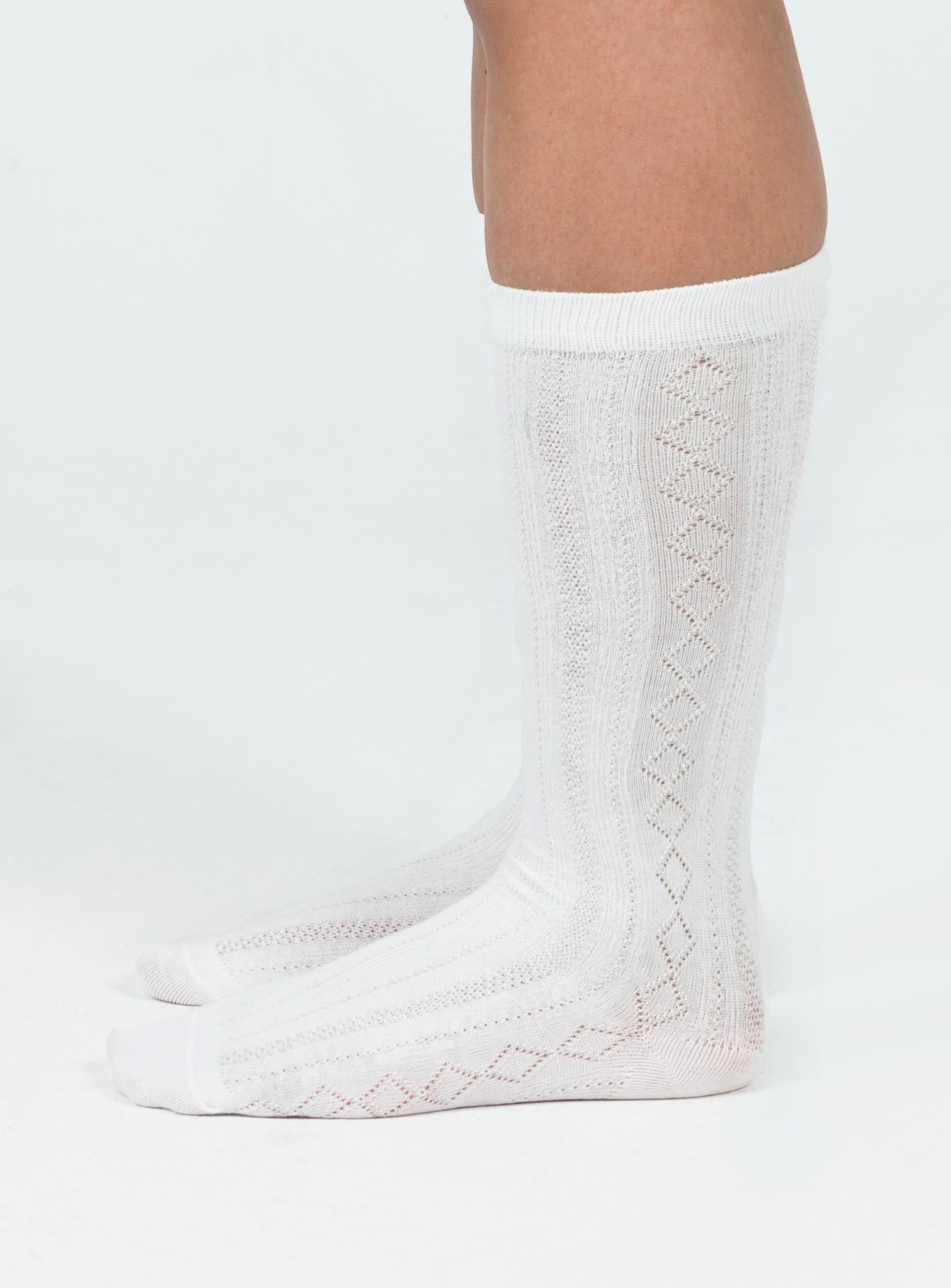 Corden Socks White