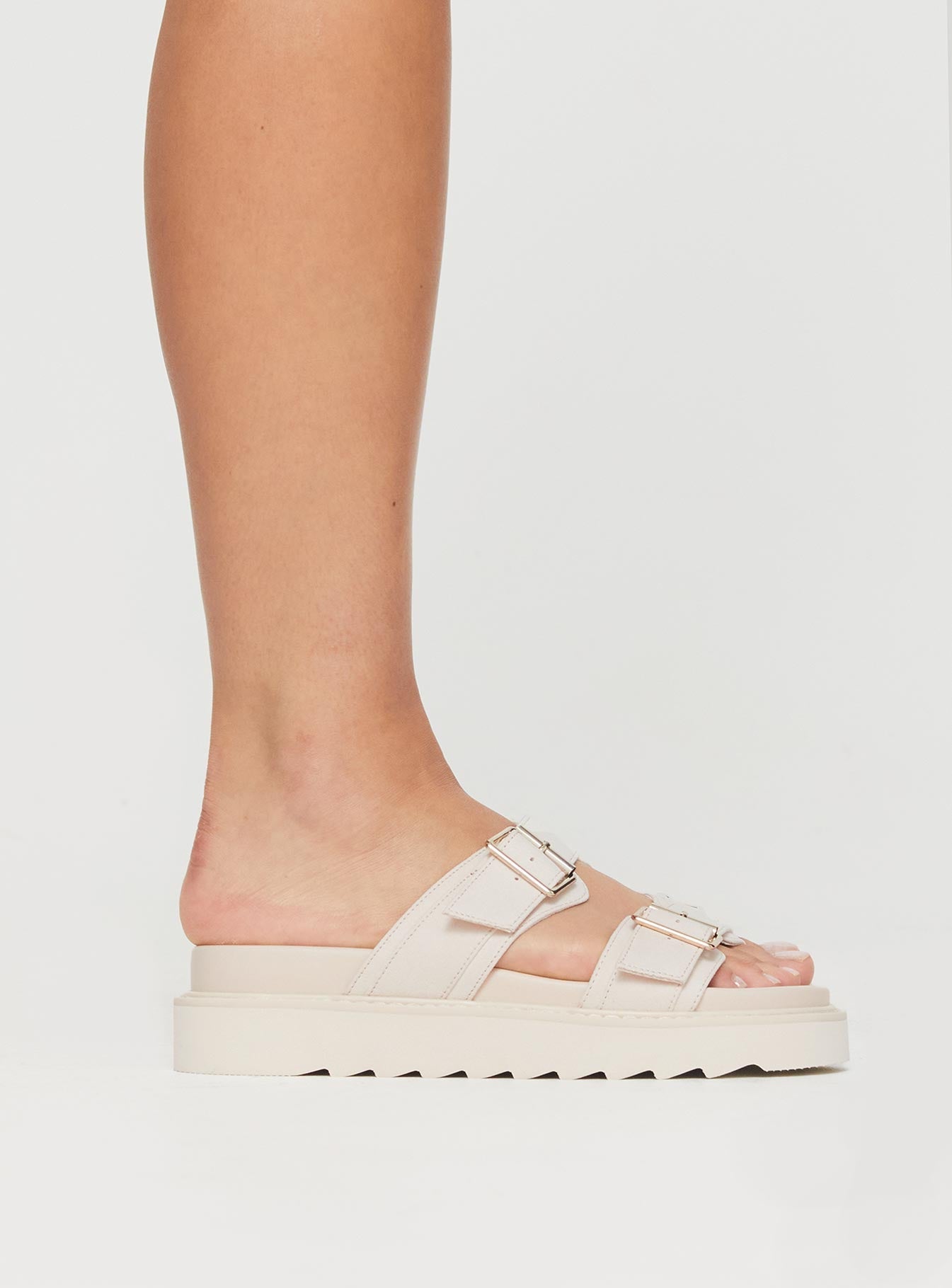 Ma Belle Sandals Cream Faux Suede