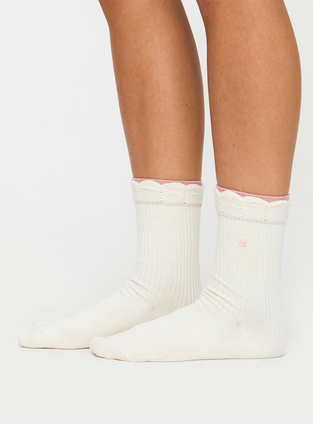 Kooper Socks White / Pink