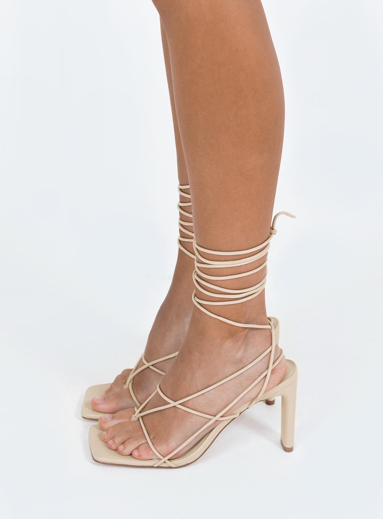 Albert Strappy Heels Beige