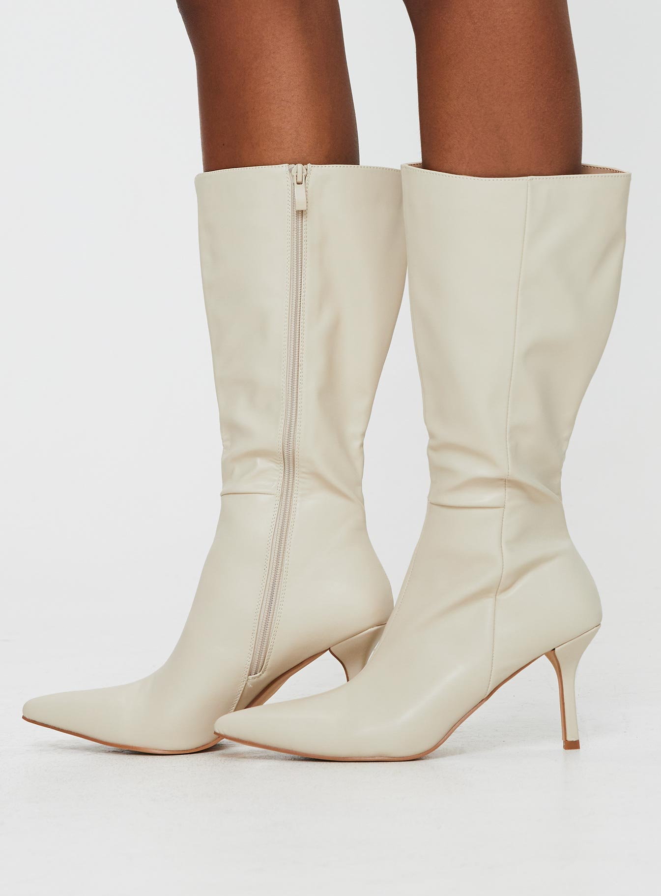 Elodiee Knee High Boots Cream