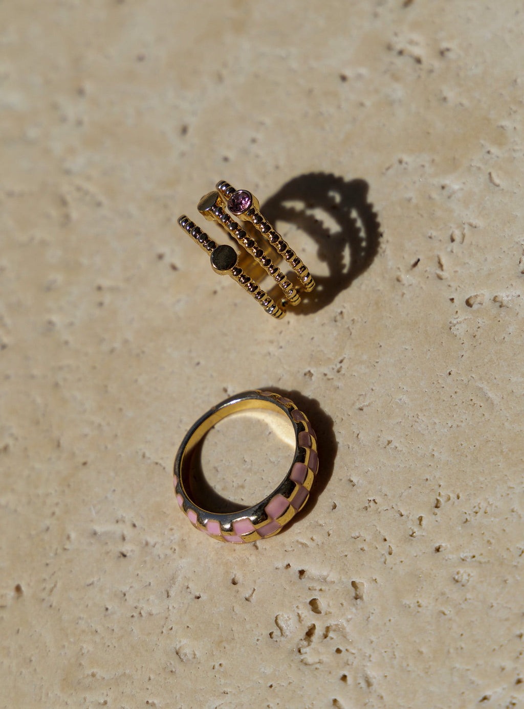 Annnet Ring Pack Gold / Pink