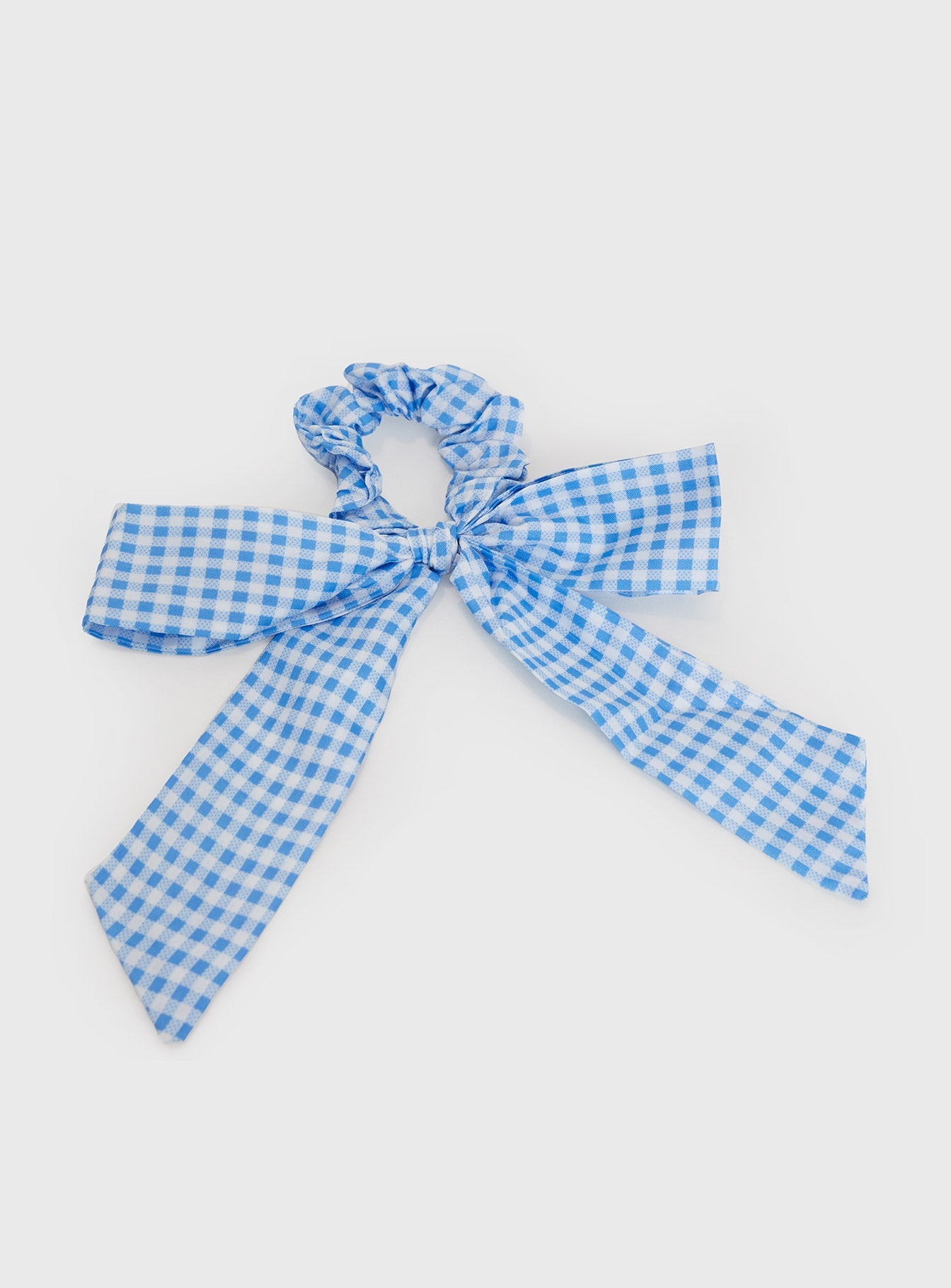 Messa Bow Scrunchie Gingham Blue