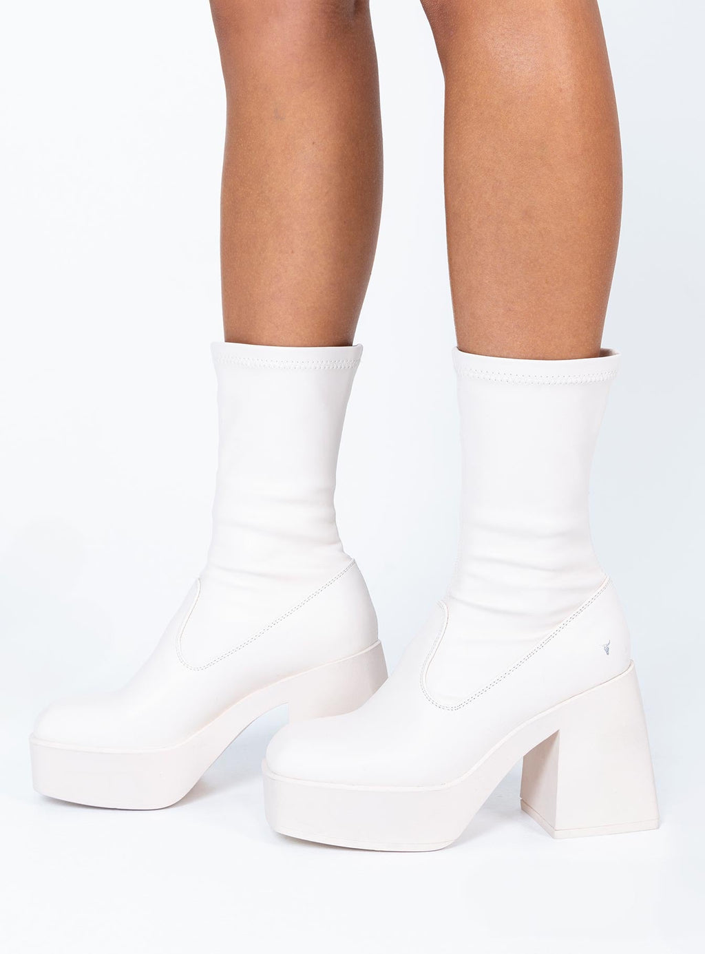 Windsor Smith Baddest Buttermilk Stretch Sock Boots