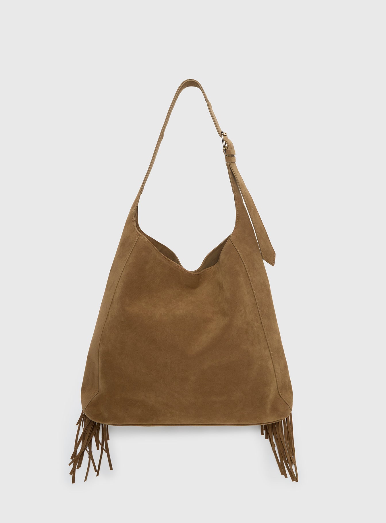 Endless Nights Tassel Faux Suede Shoulder Bag Brown