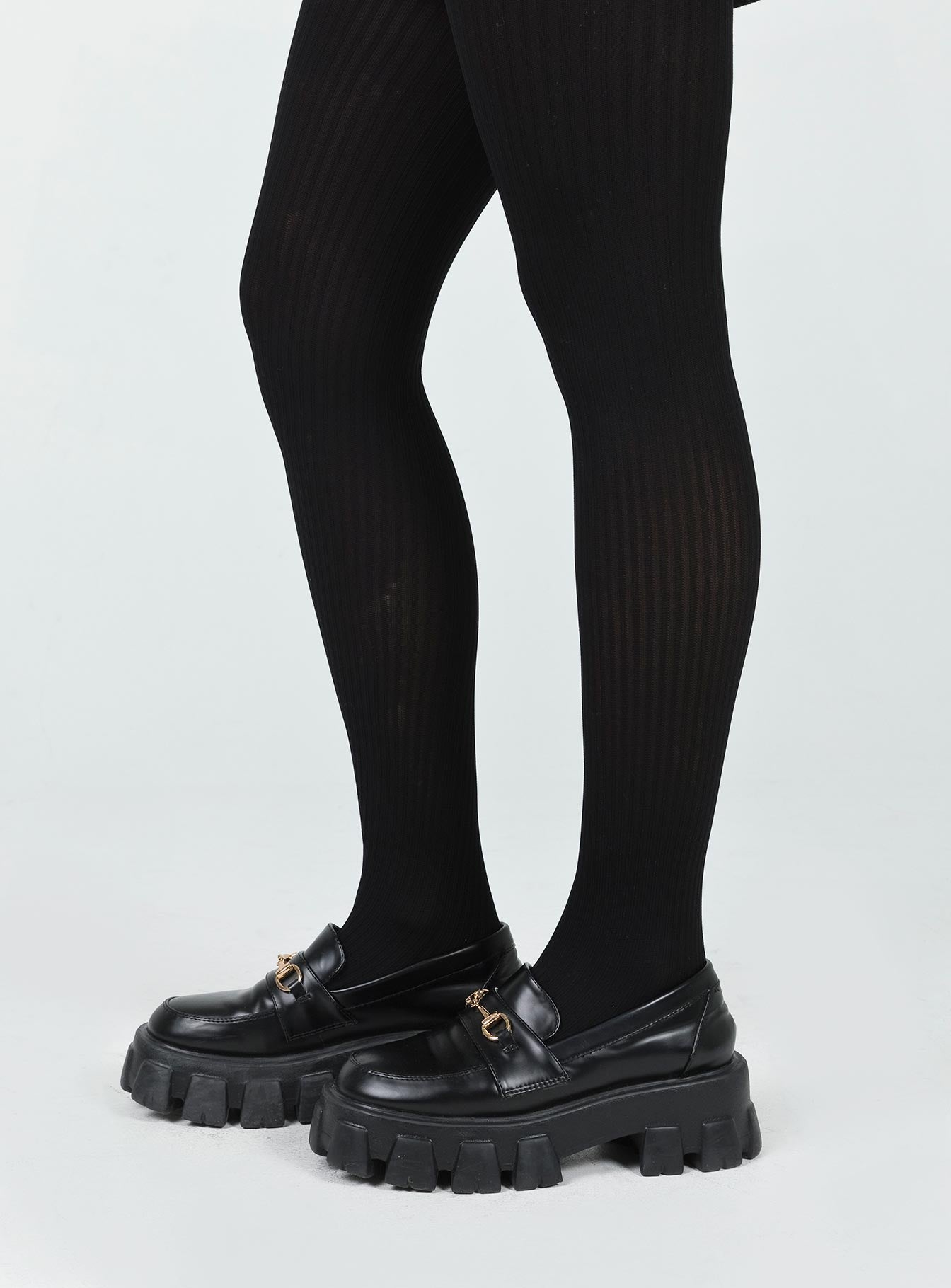 Lupton Knit Stockings Black