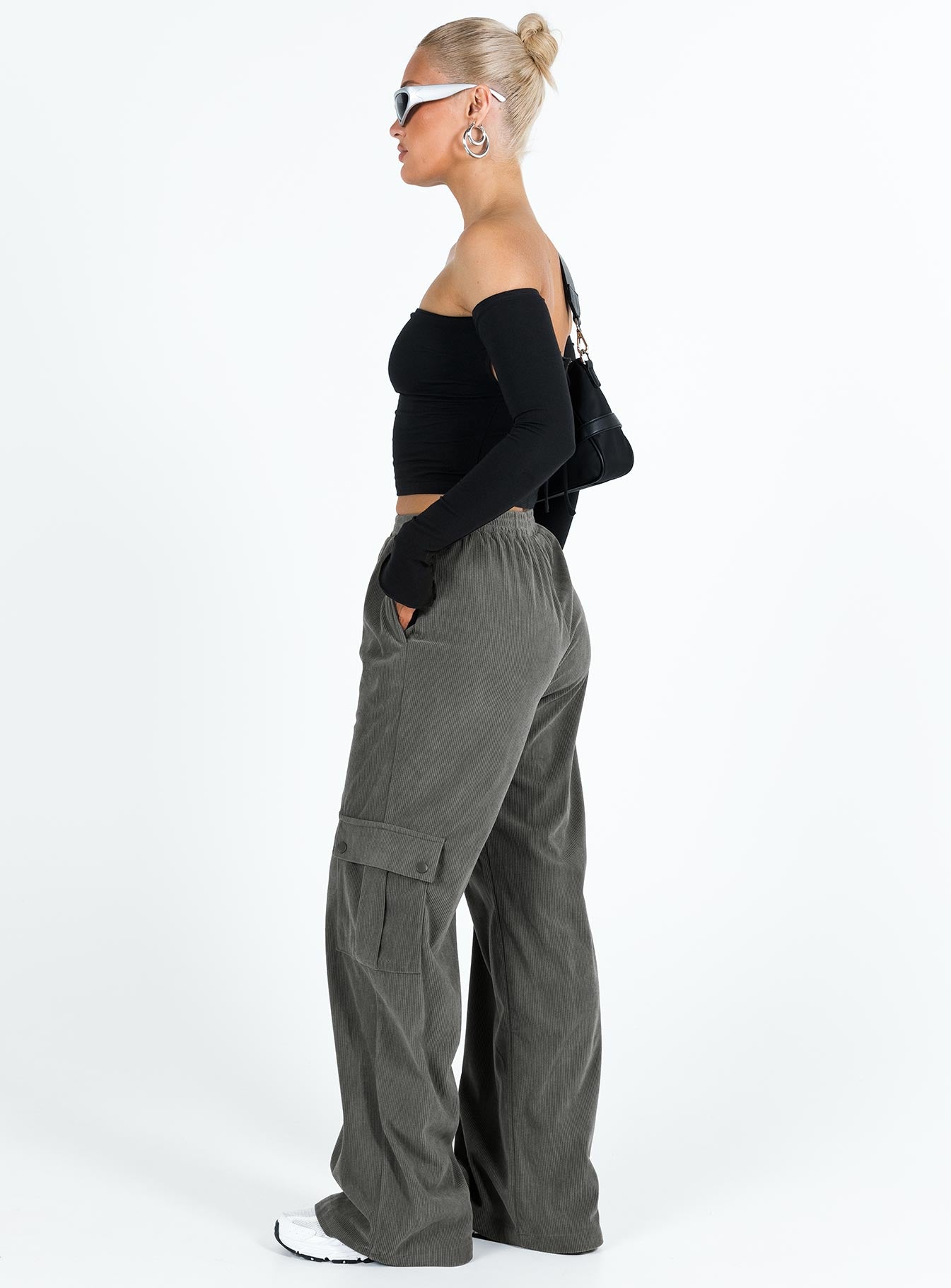 Lista Cord Elastic Pocket Pants Grey