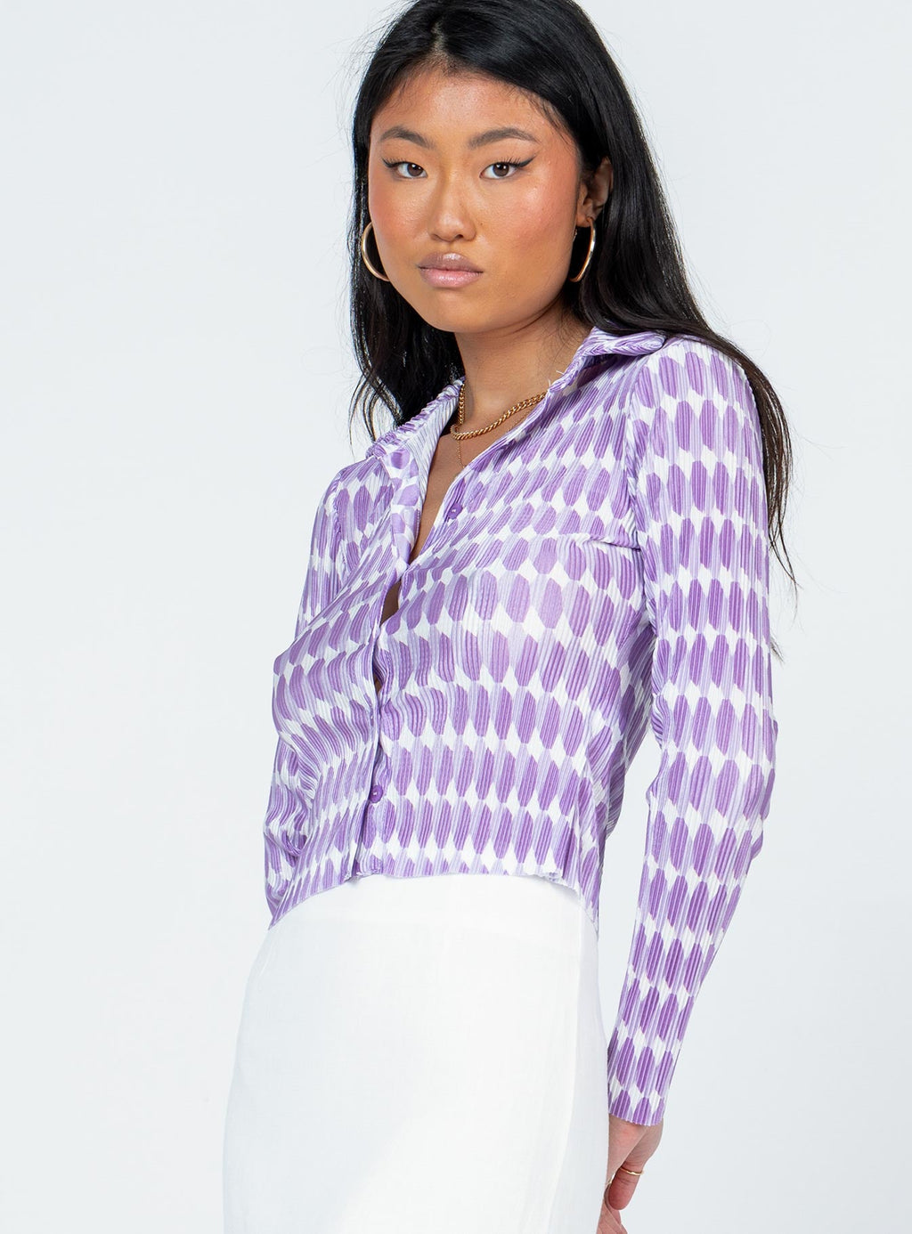 Elody Long Sleeve Top Purple Multi