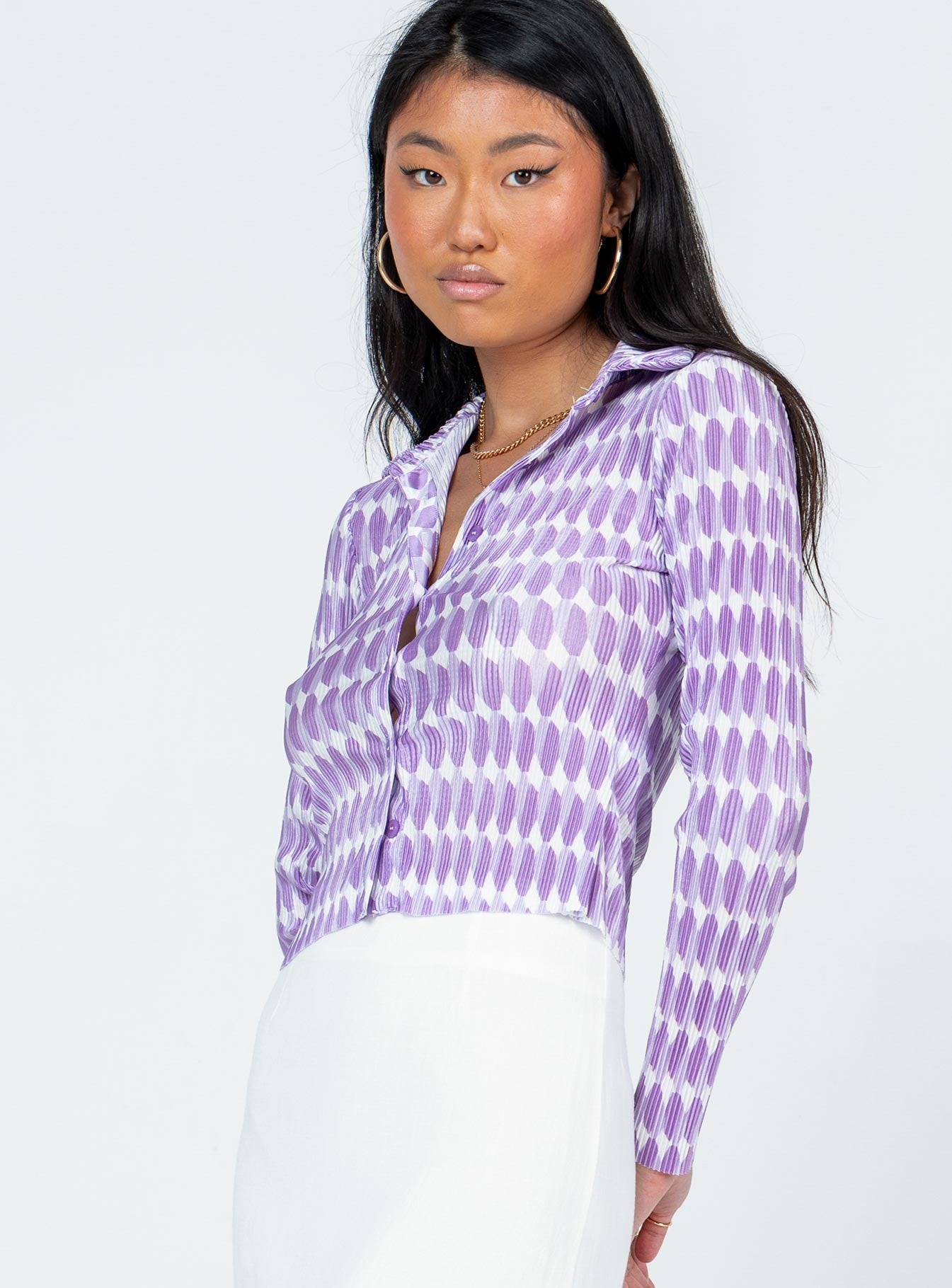 Elody Long Sleeve Top Purple Multi
