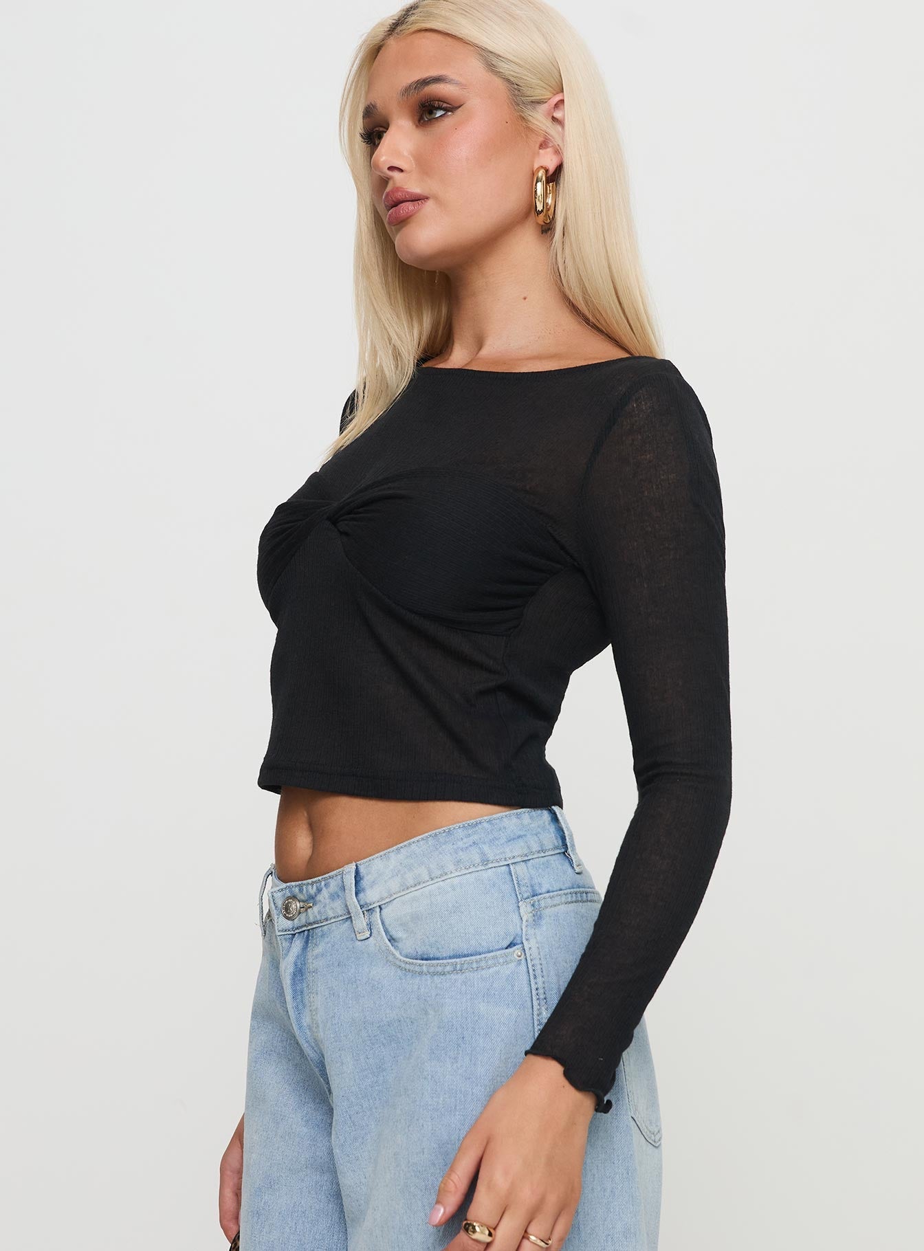 November Long Sleeve Top Black