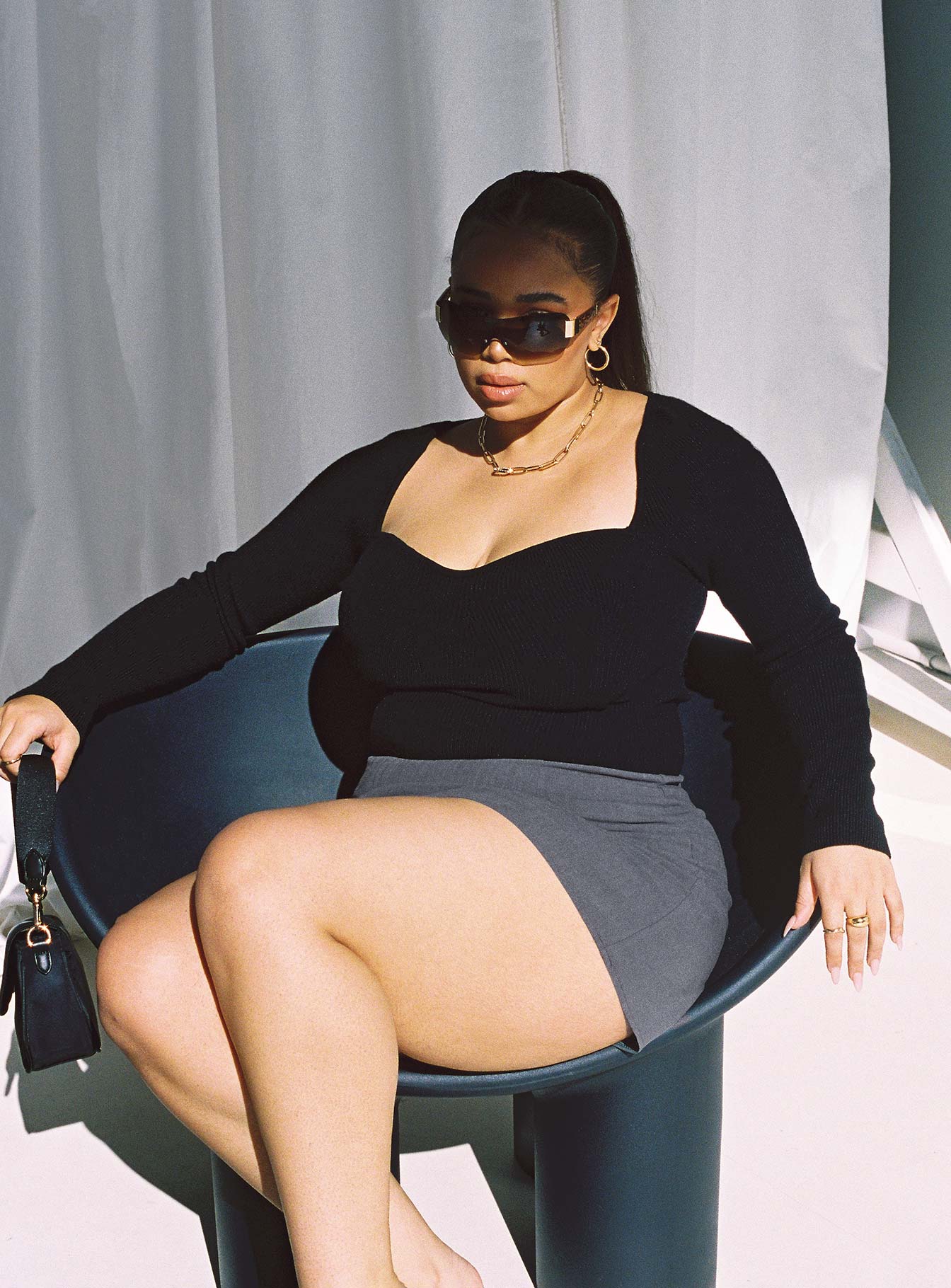 Selby Mini Skirt Grey Curve