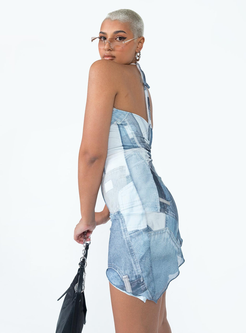 Motel Adelia Mini Dress Denim