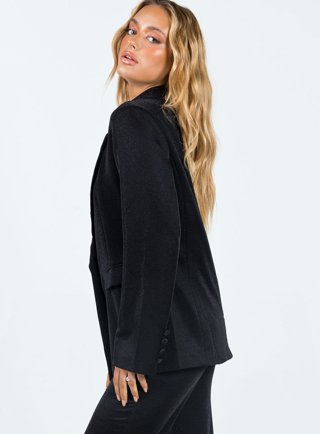 Croft Blazer Jacket Black Glitter