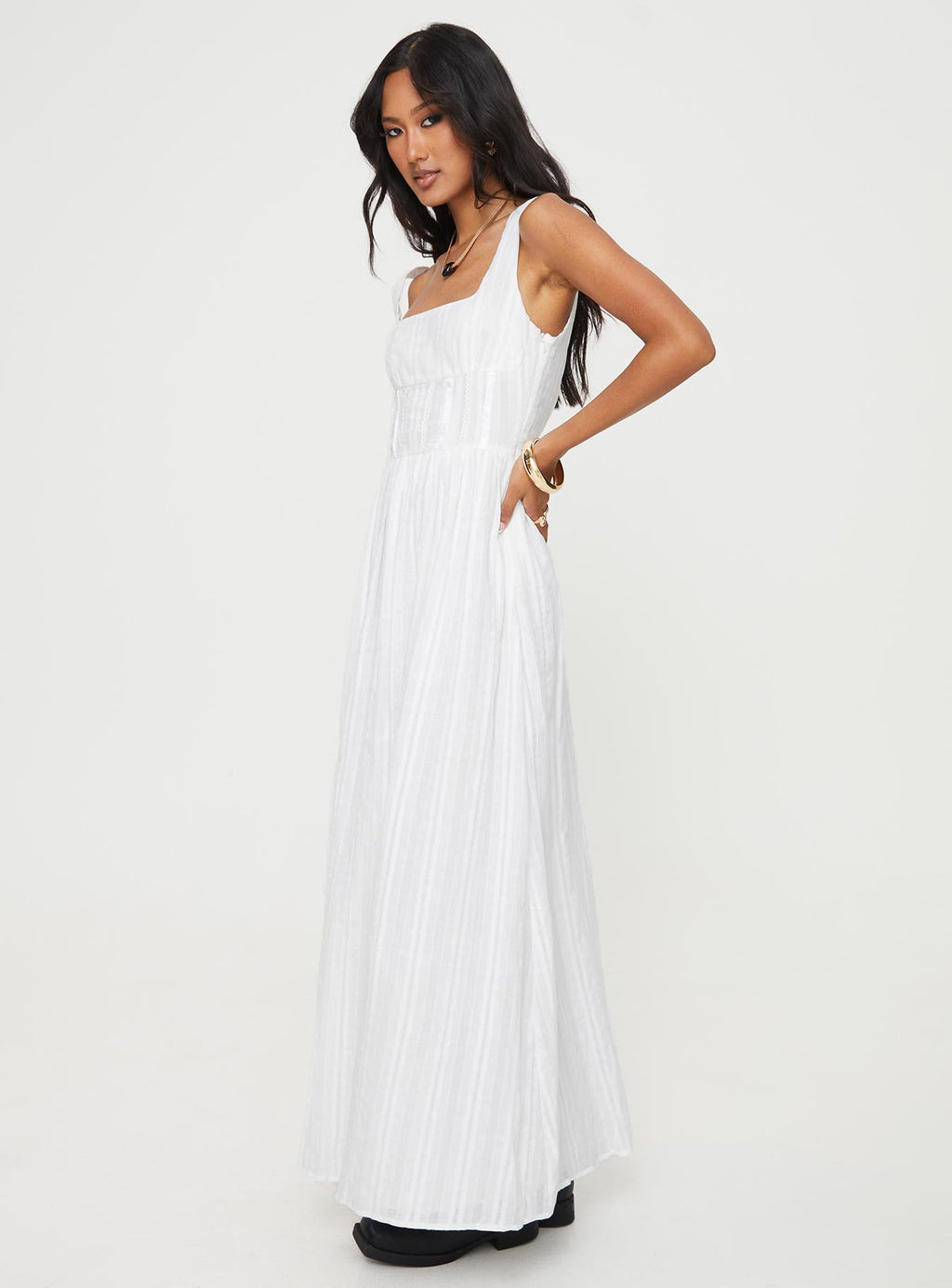 Lorinda Maxi Dress White Lower Impact