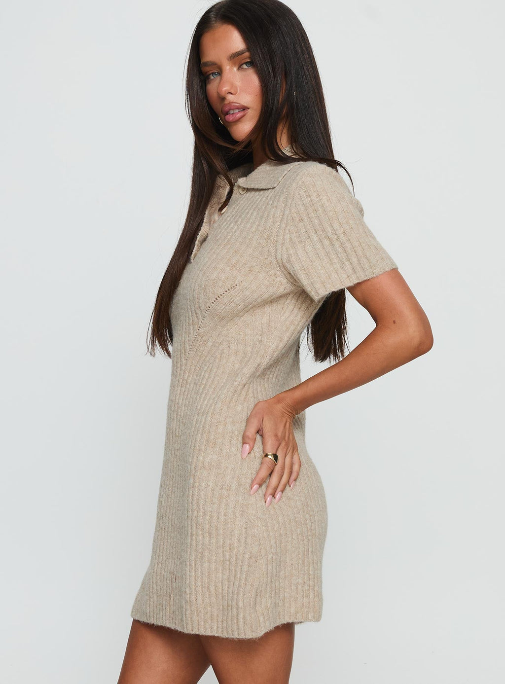 Brynie Knit Mini Dress Oat