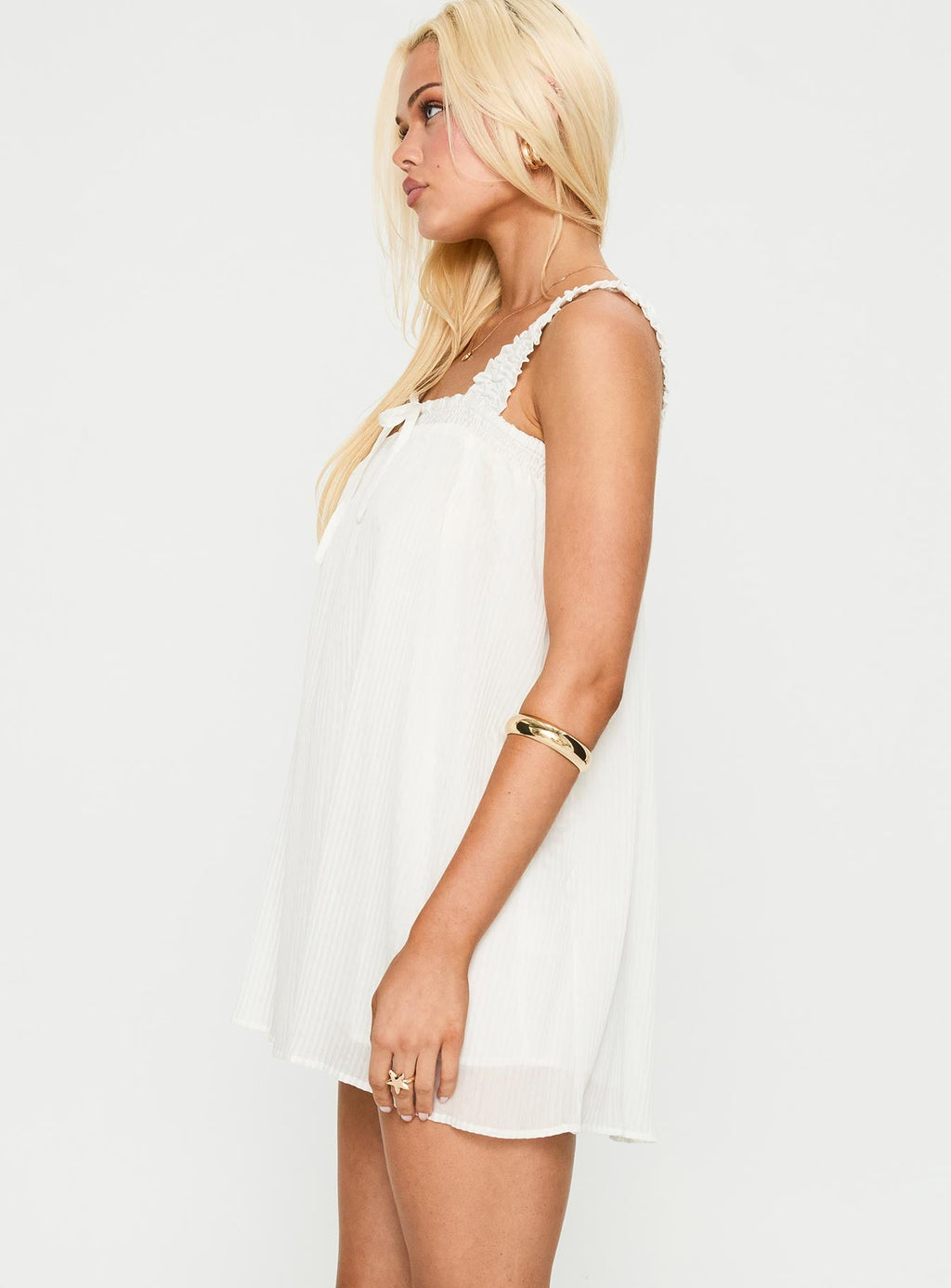Cupids Bow Mini Dress White