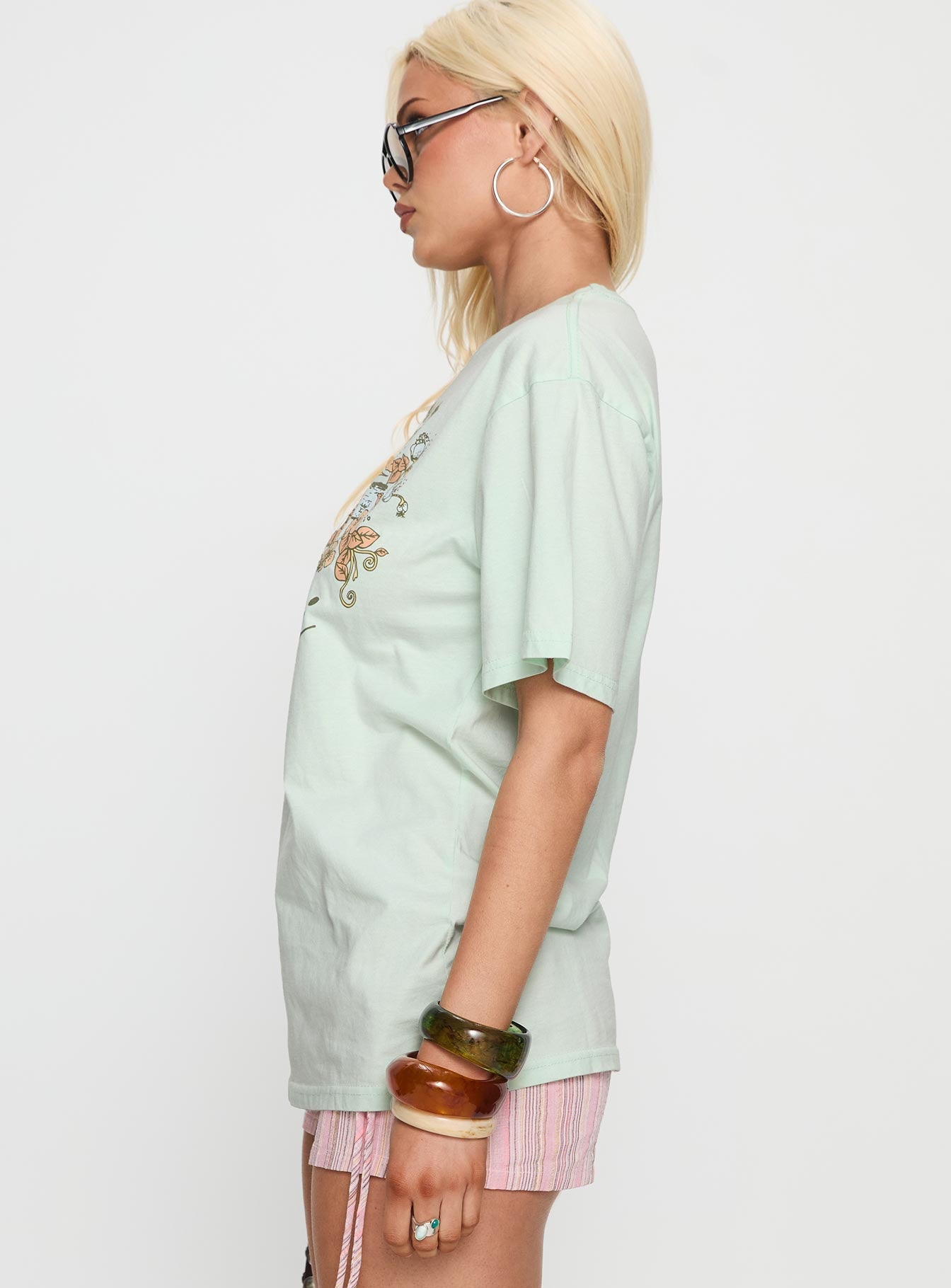 Old School Oversized Hawaii Graphic Tee Green