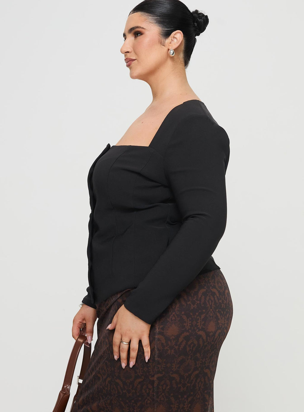 Gaskin Long Sleeve Top Black Curve