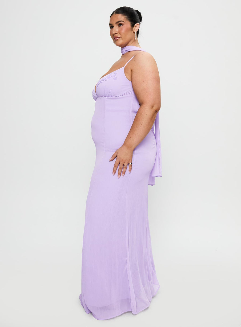 Jadira Scarf Maxi Dress Purple Curve