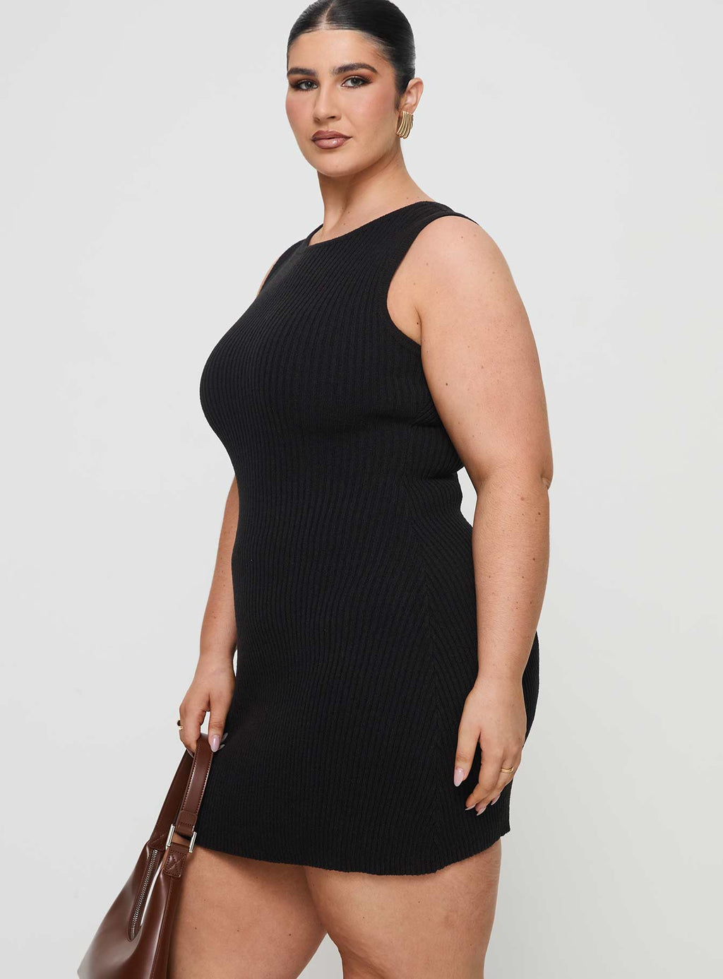 Osment Knit Mini Dress Black Curve