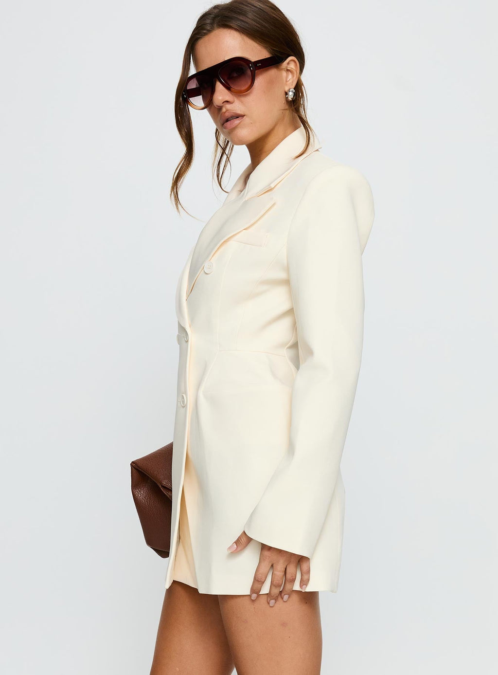 Wimbeldon Long Sleeve Mini Dress Cream