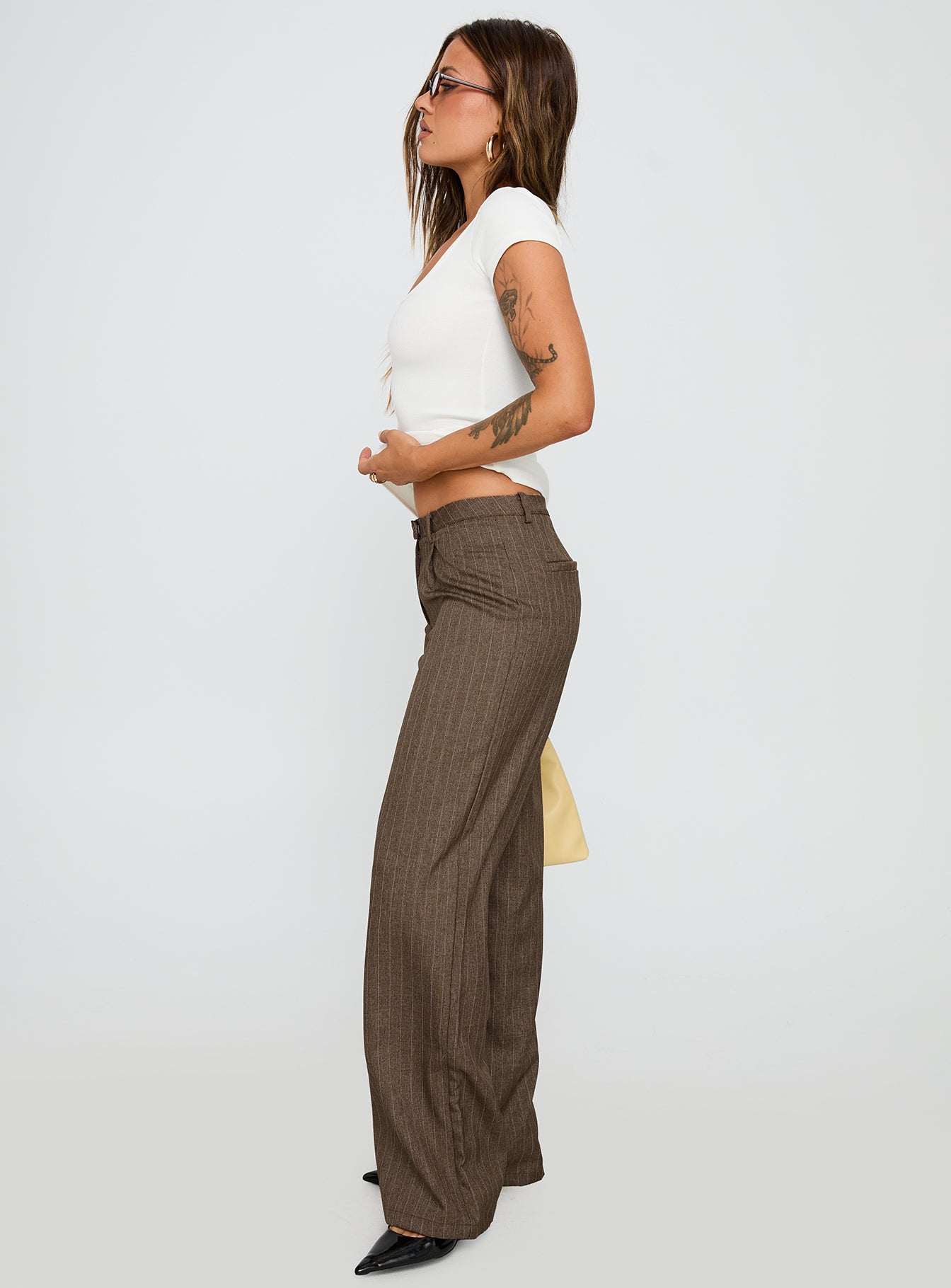 Broadcast Pants Beige Pinstripe