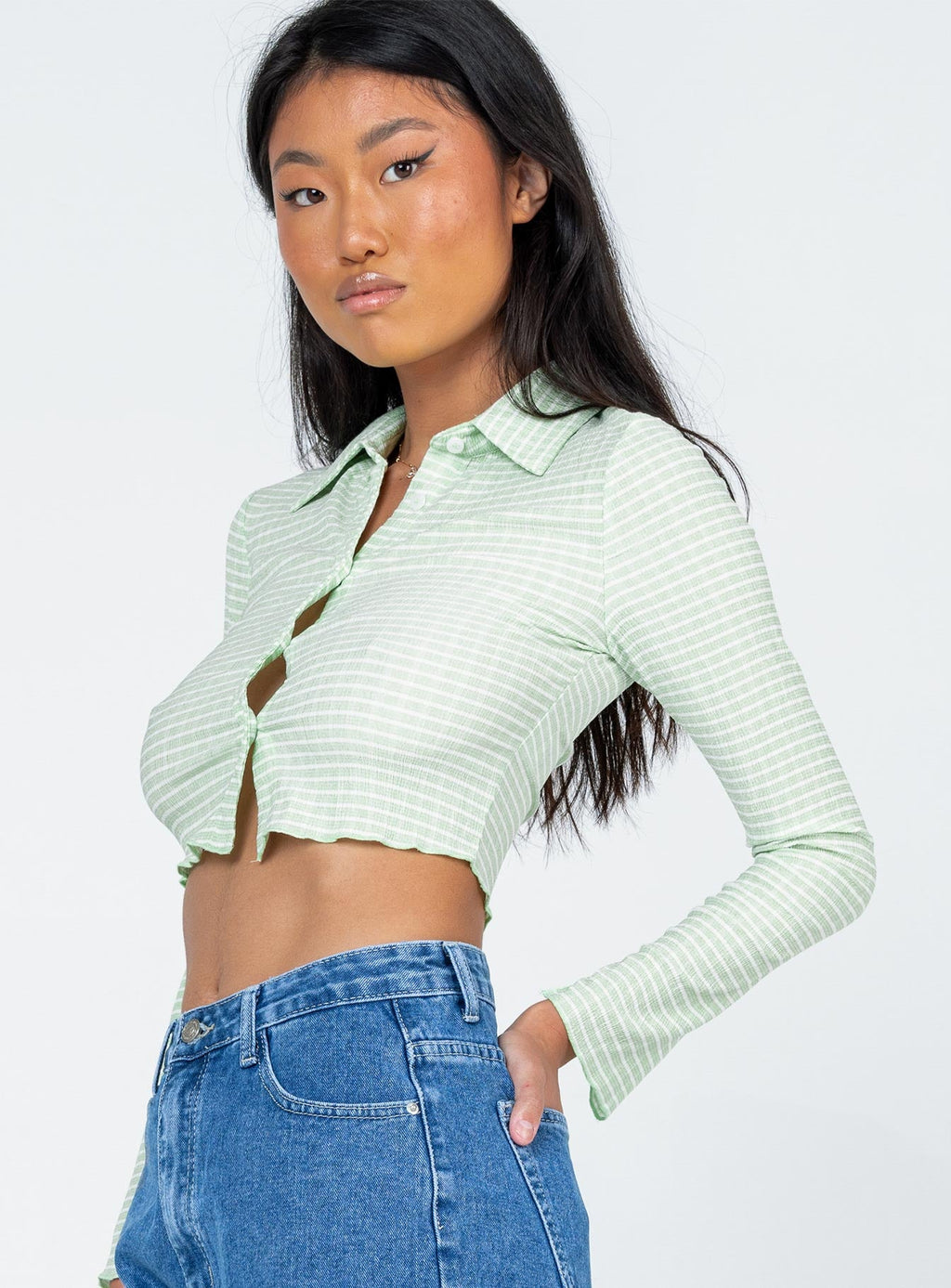 Anson Long Sleeve Top Green